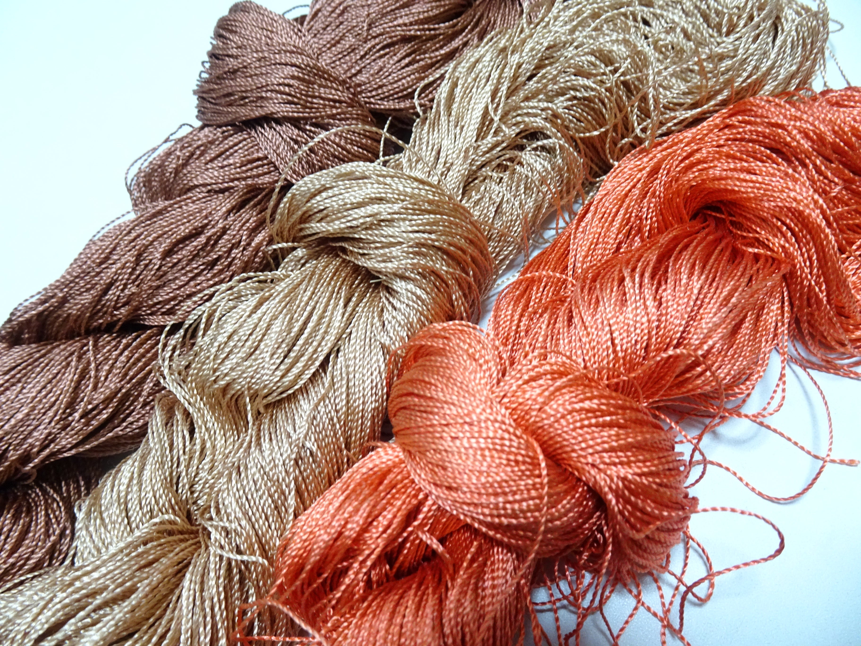 Japanese Vintage Strong Twisted Silk Thread 3sets Embroidery & Weaving 16150