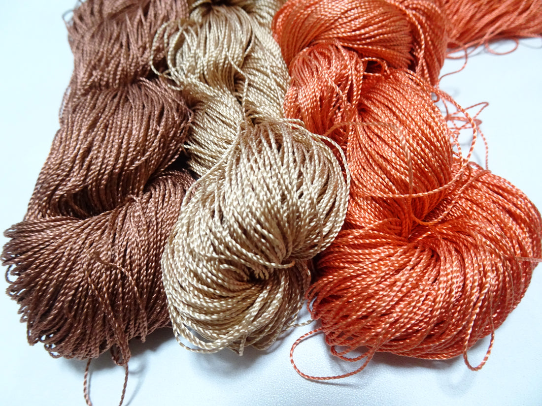 Japanese Vintage Strong Twisted Silk Thread 3sets Embroidery & Weaving 16150