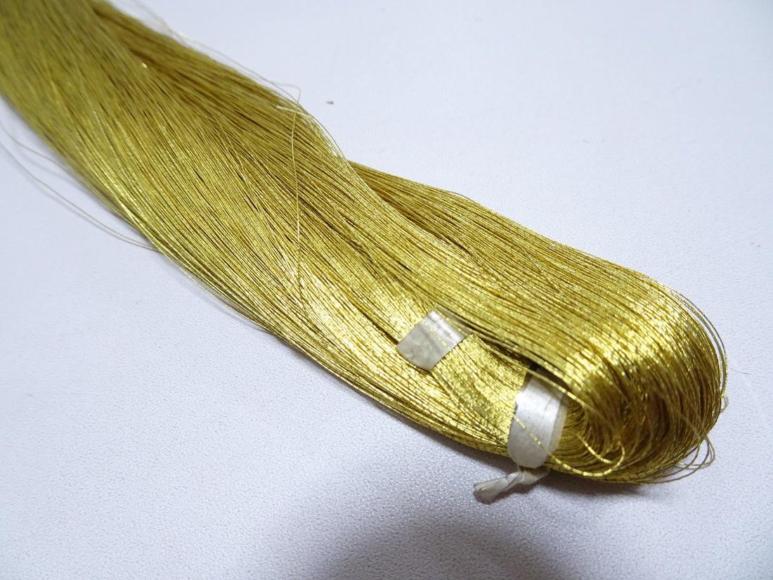 Special price!! Japanese Vintage Ultra Rare Superb 24K Gold Leaf Thread 1000M Embroidery 1 / Honkinshi Aokin  0.16mm