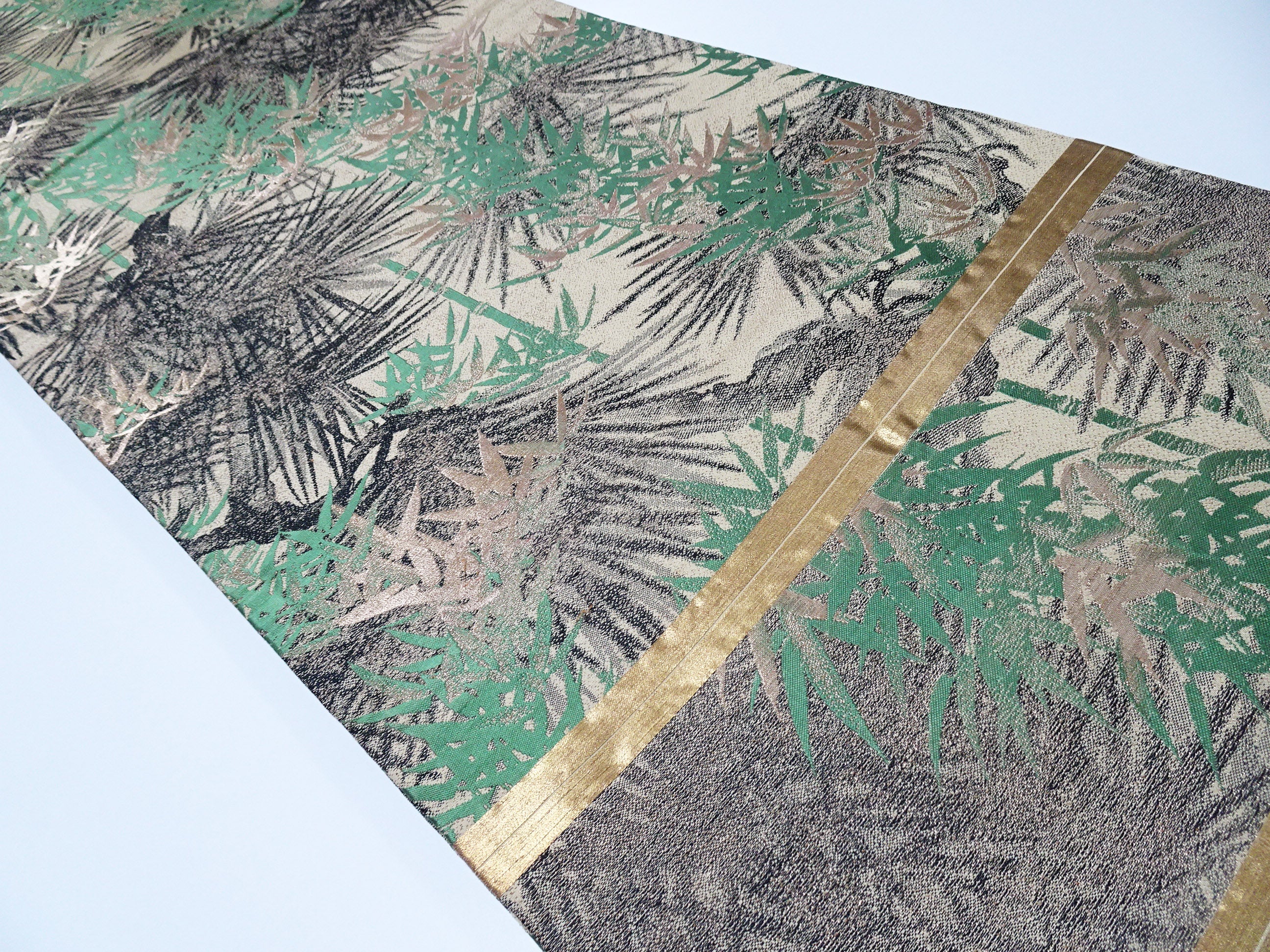 Japanese Taisho-Era Antique Maru Obi – Double-Sided All-Over Design  Golden Tea  14011