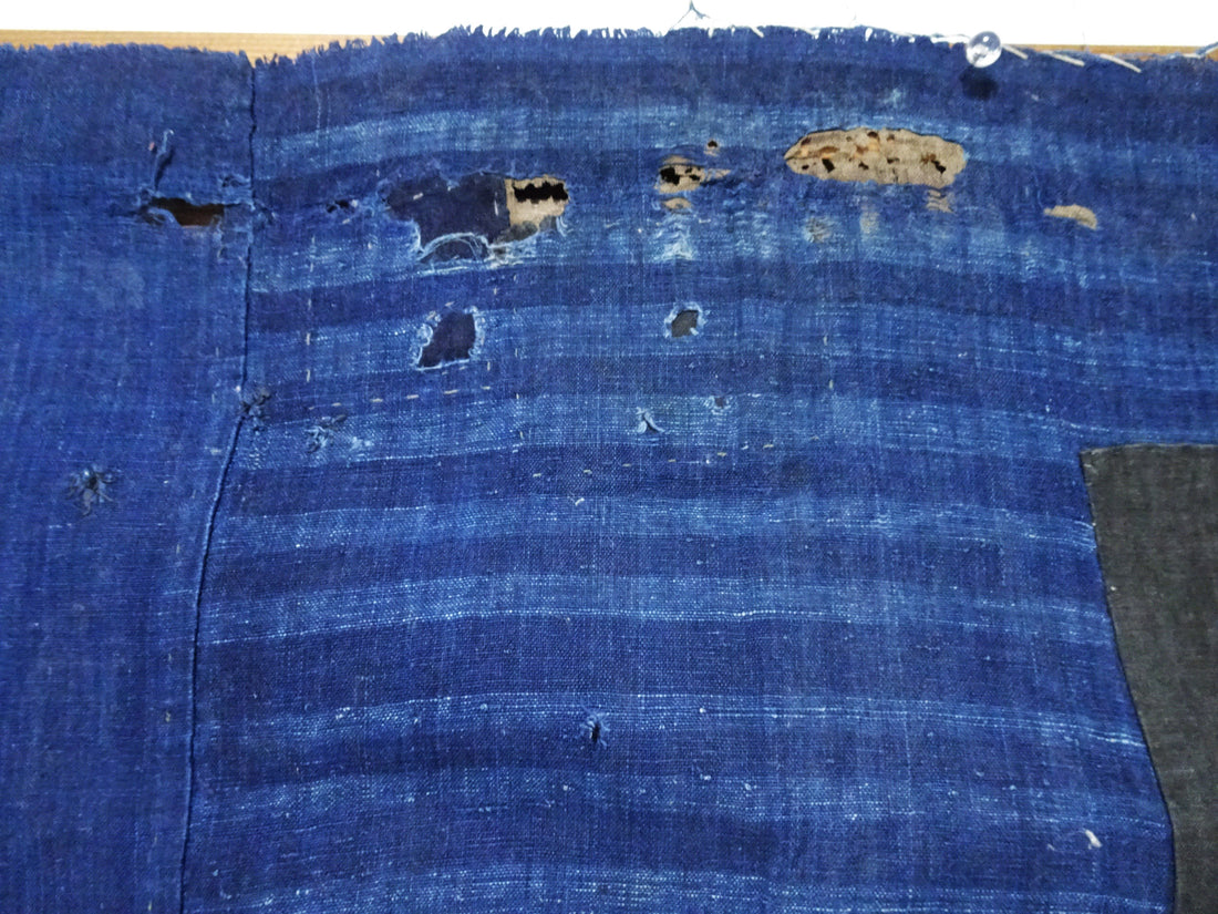 Japanese Antique Cotton Boro Ranru Sashiko kasuri Indigo dye Fabric 13629