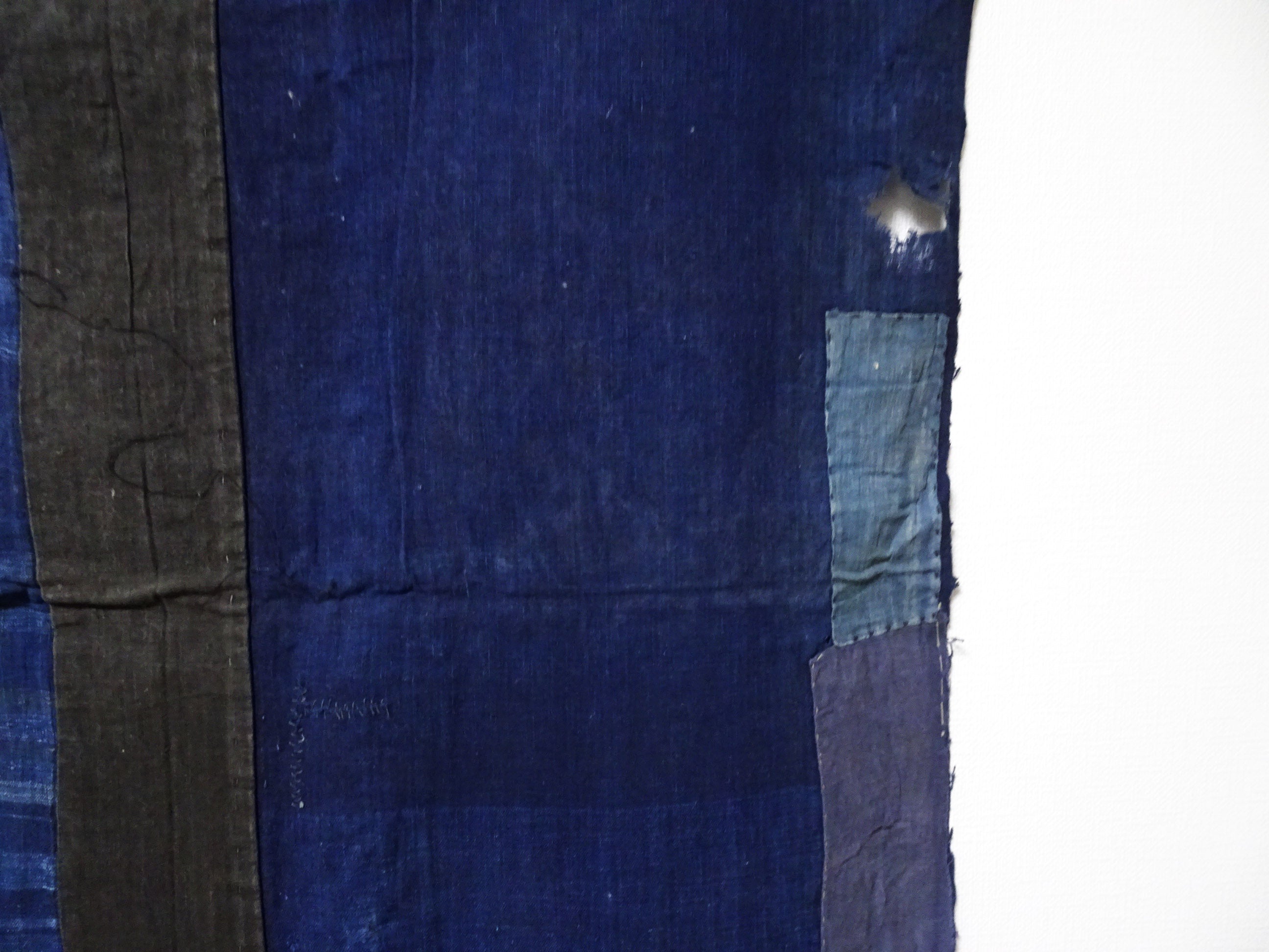 Japanese Antique Cotton Boro Ranru Sashiko kasuri Indigo dye Fabric 13629
