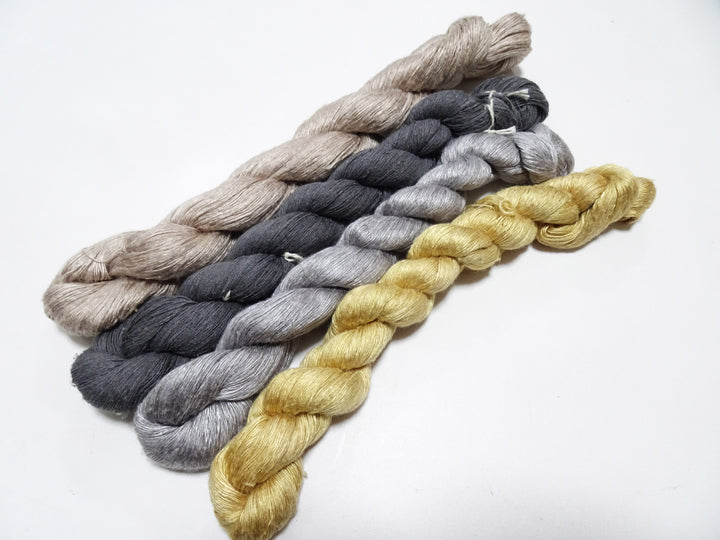 Japanese Vintage Mawata Tsumugi Fine Quality Silk Thread 4sets embroidery & Weave 17075