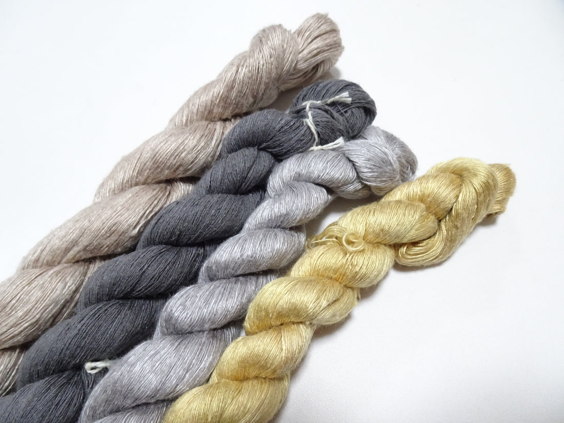 Japanese Vintage Mawata Tsumugi Fine Quality Silk Thread 4sets embroidery & Weave 17075