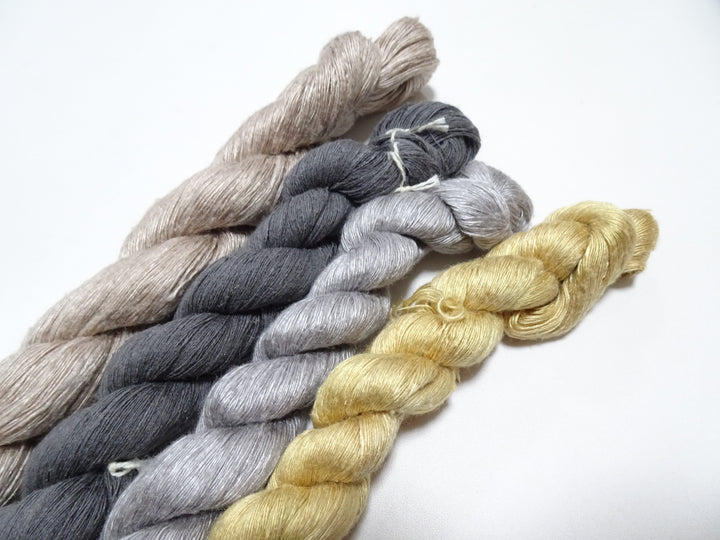 Japanese Vintage Mawata Tsumugi Fine Quality Silk Thread 4sets embroidery & Weave 17075