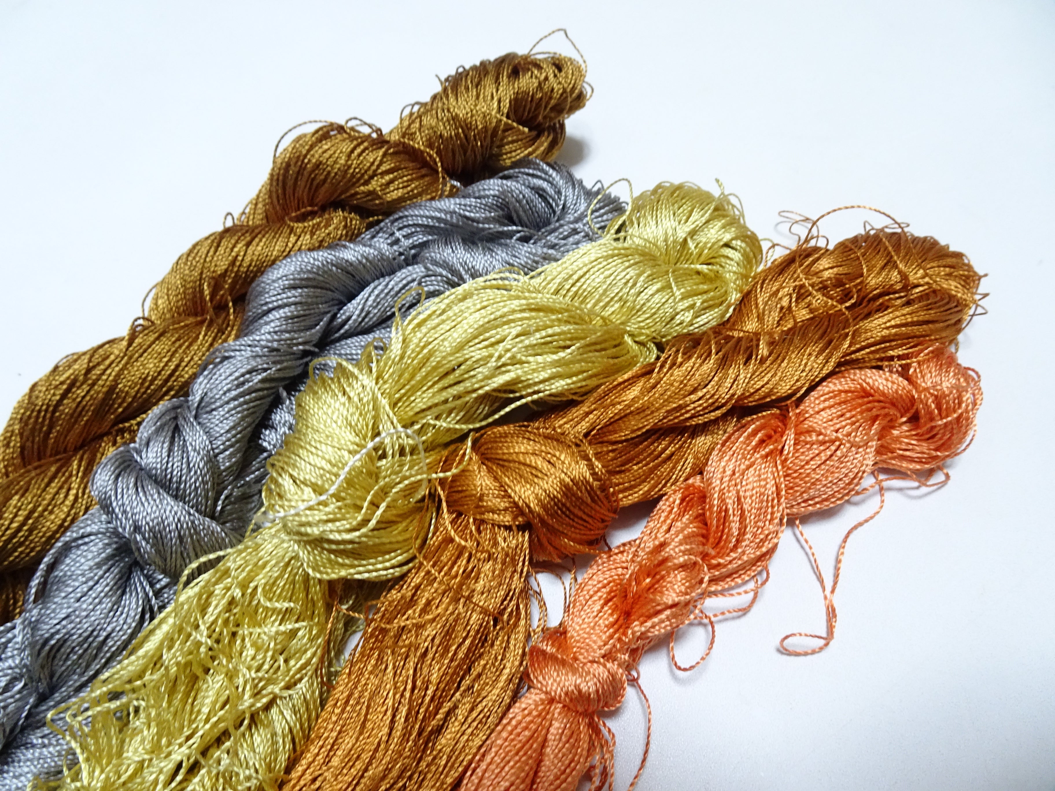 Japanese Vintage Strong Twisted Silk Thread 5sets Embroidery & Weaving 16152