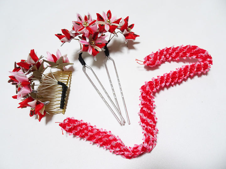 Japanese Vintage Tsumami Zaiku Girl's Kanzashi Sets 15161