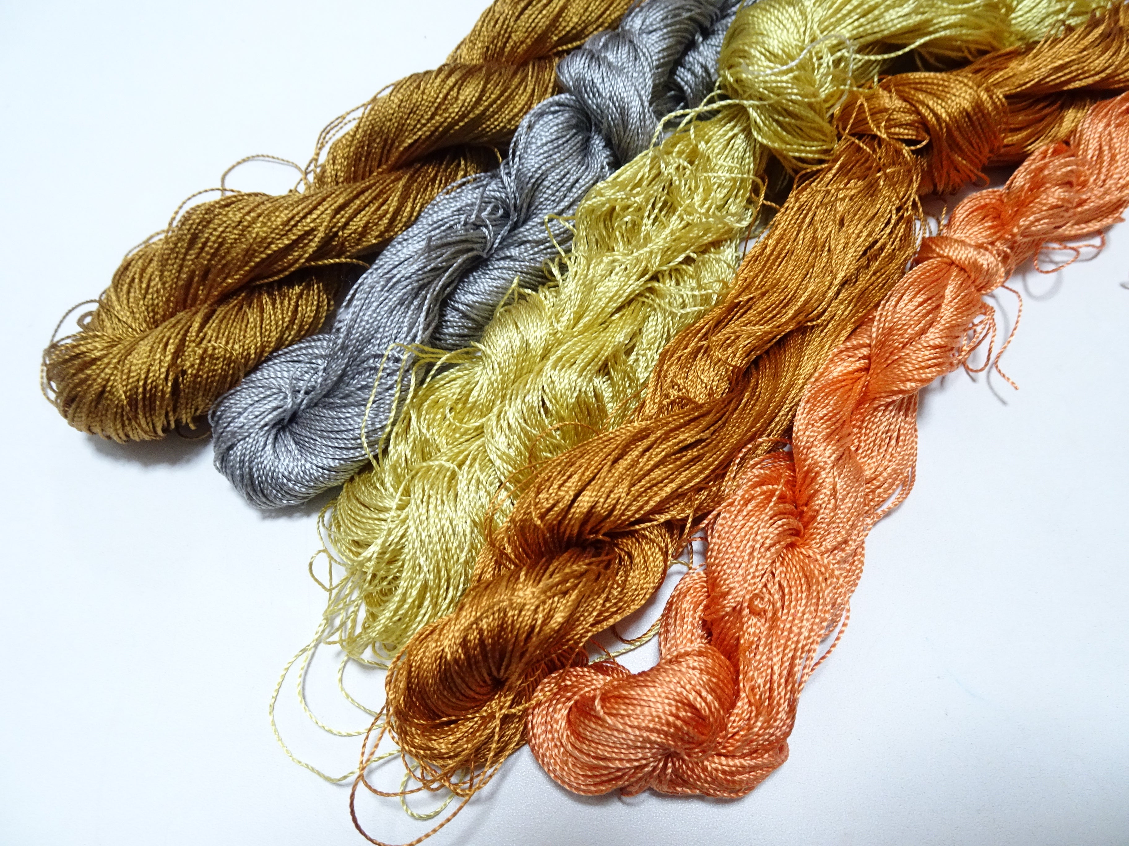 Japanese Vintage Strong Twisted Silk Thread 5sets Embroidery & Weaving 16152