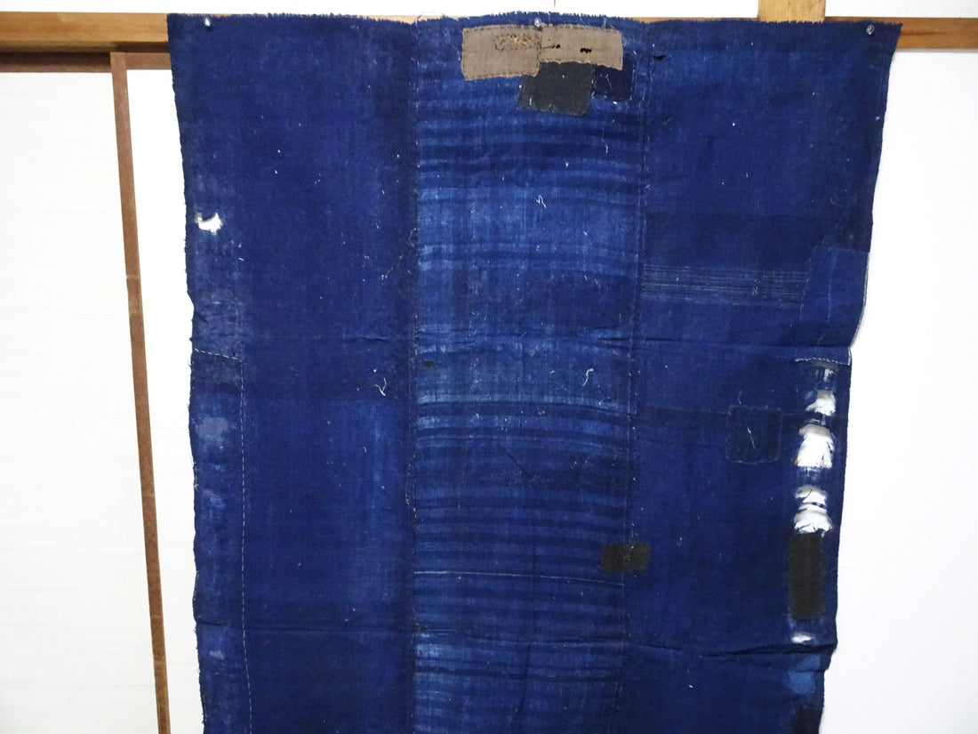 Japanese Antique Cotton Boro Ranru Sashiko kasuri Indigo dye Fabric 13629