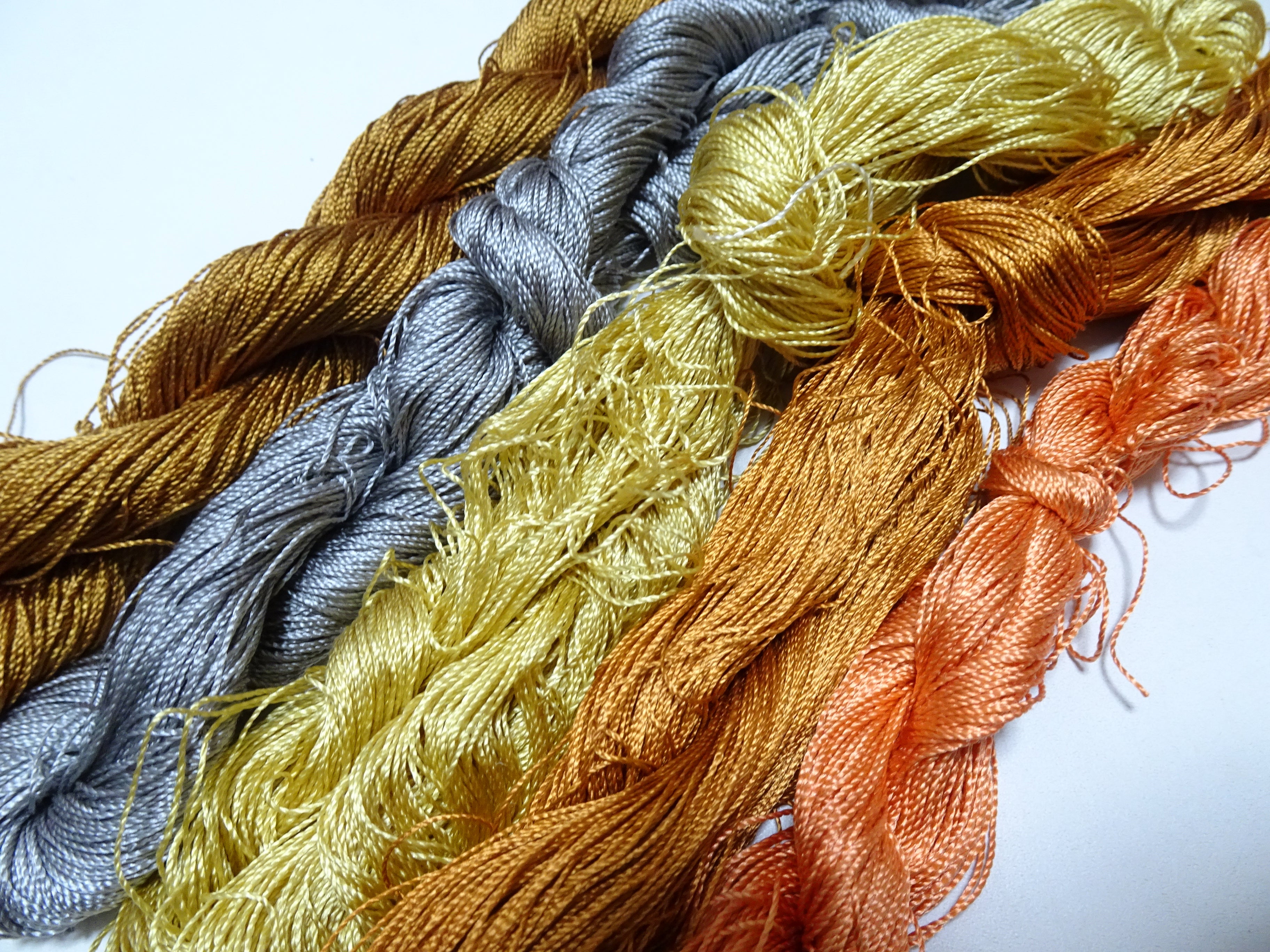 Japanese Vintage Strong Twisted Silk Thread 5sets Embroidery & Weaving 16152