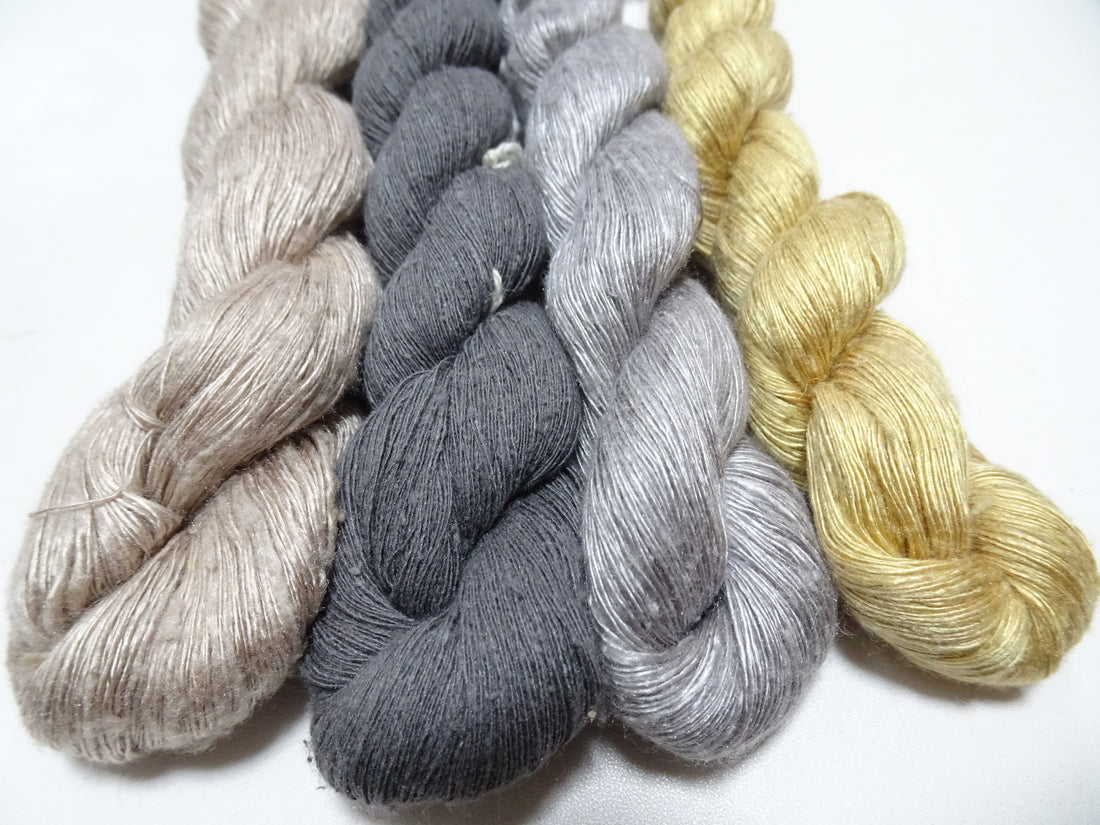 Japanese Vintage Mawata Tsumugi Fine Quality Silk Thread 4sets embroidery & Weave 17075