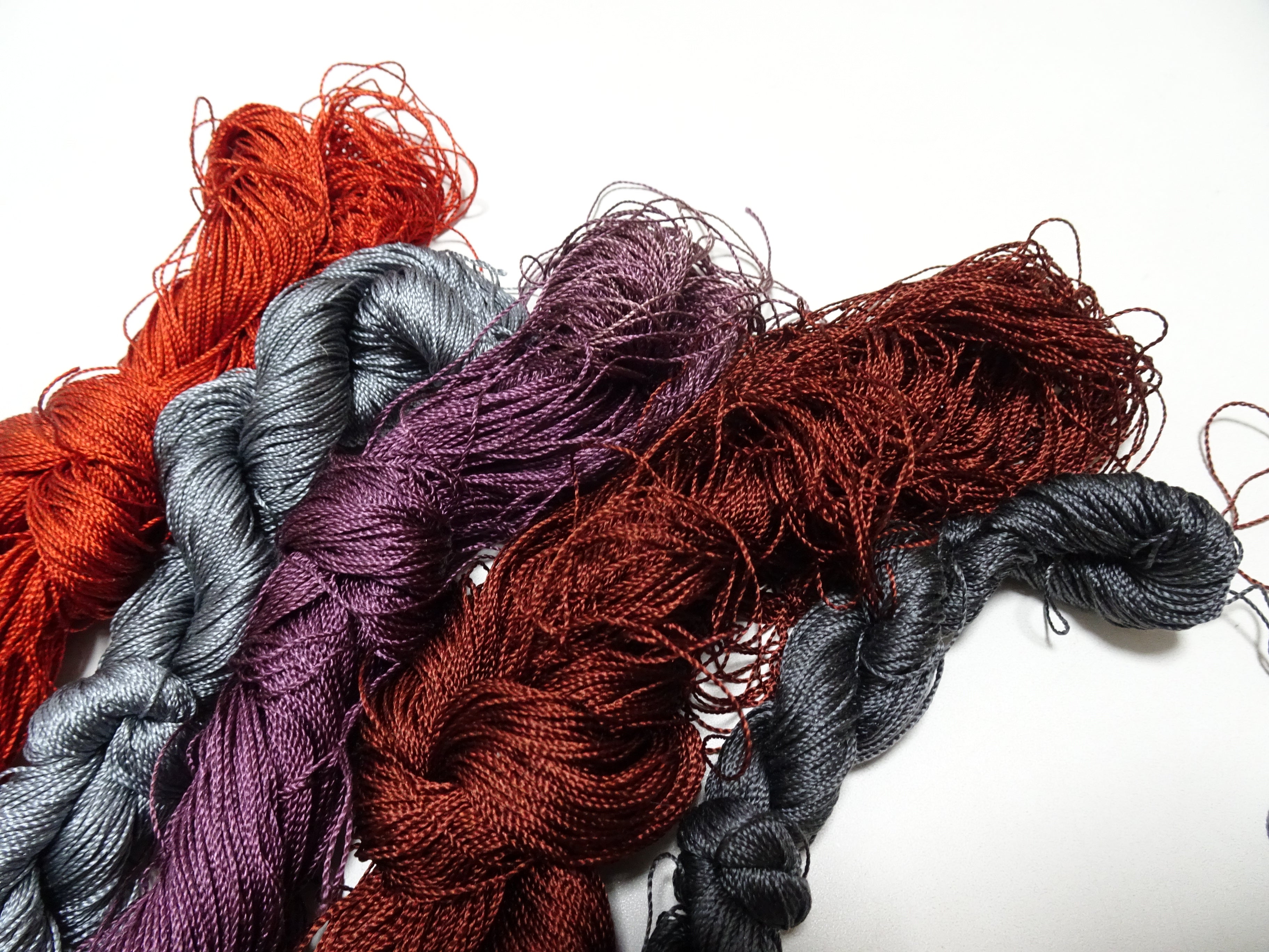 Japanese Vintage Strong Twisted Silk Thread 5sets Embroidery & Weaving 16153