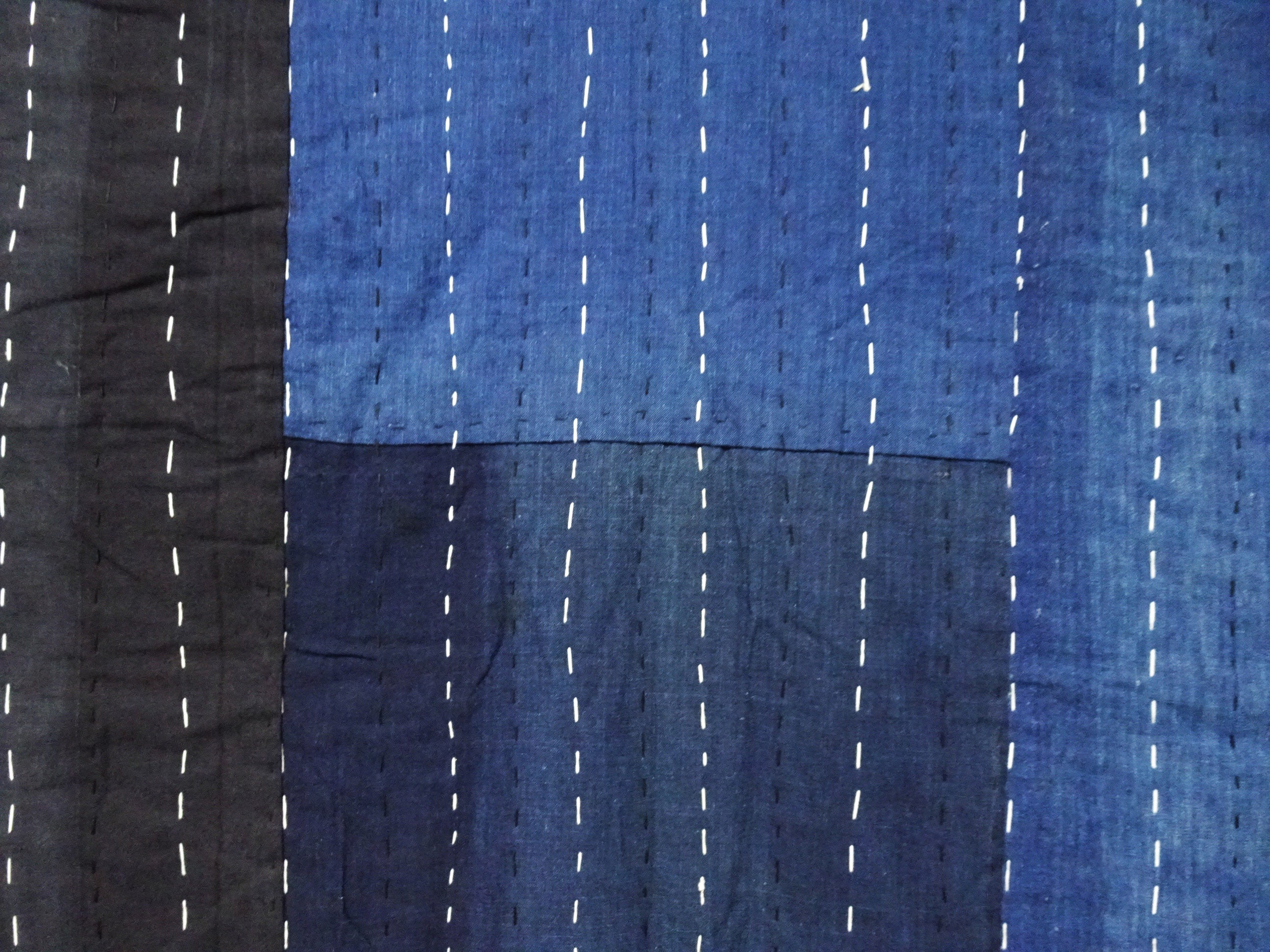 Japanese Antique Cotton Boro Ranru Sashiko kasuri Indigo dye Fabric 13630