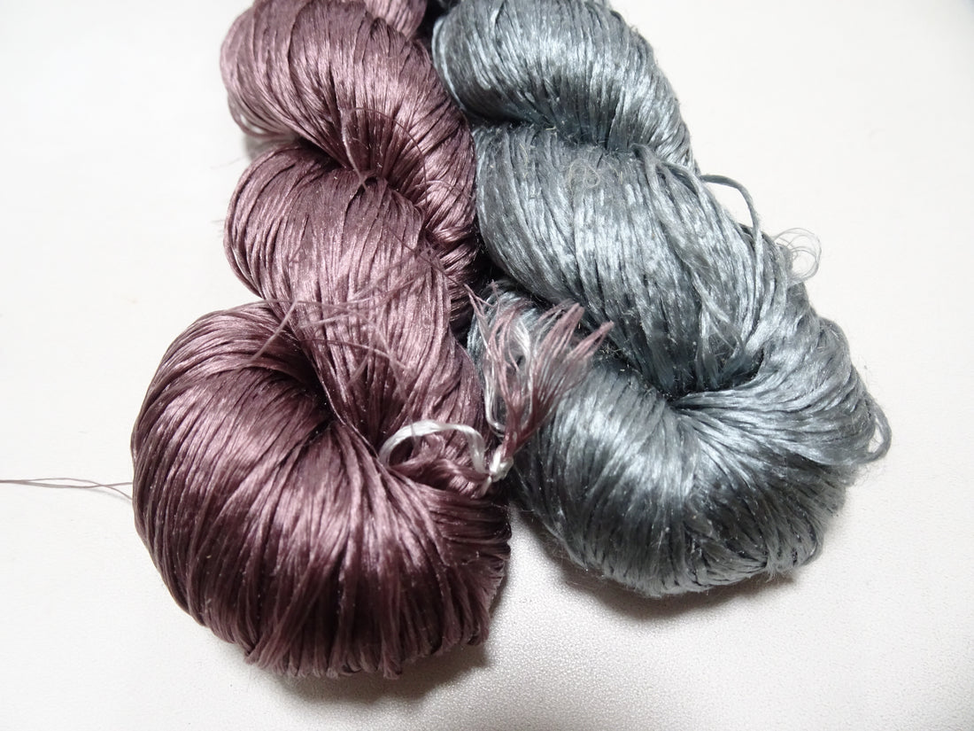 Japanese Vintage Loose Twisted Silk Thread 2sets Embroidery 18245