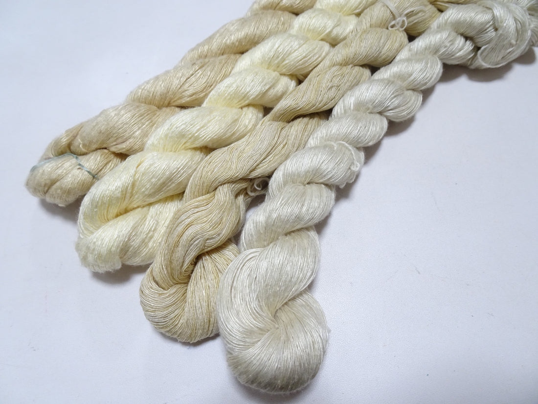 Japanese Vintage Mawata Tsumugi Fine Quality Silk Thread 4sets embroidery & Weave 17077