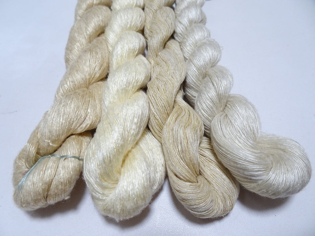 Japanese Vintage Mawata Tsumugi Fine Quality Silk Thread 4sets embroidery & Weave 17077