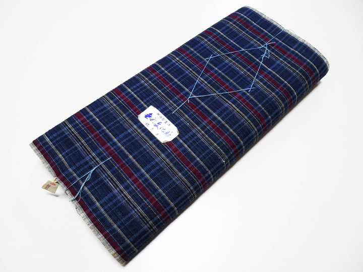 Showa-Era Authentic Natural Indigo–Dyed Awa Shijira-Ori Fabric Bolt | Intangible Cultural Heritage of Japan 15494