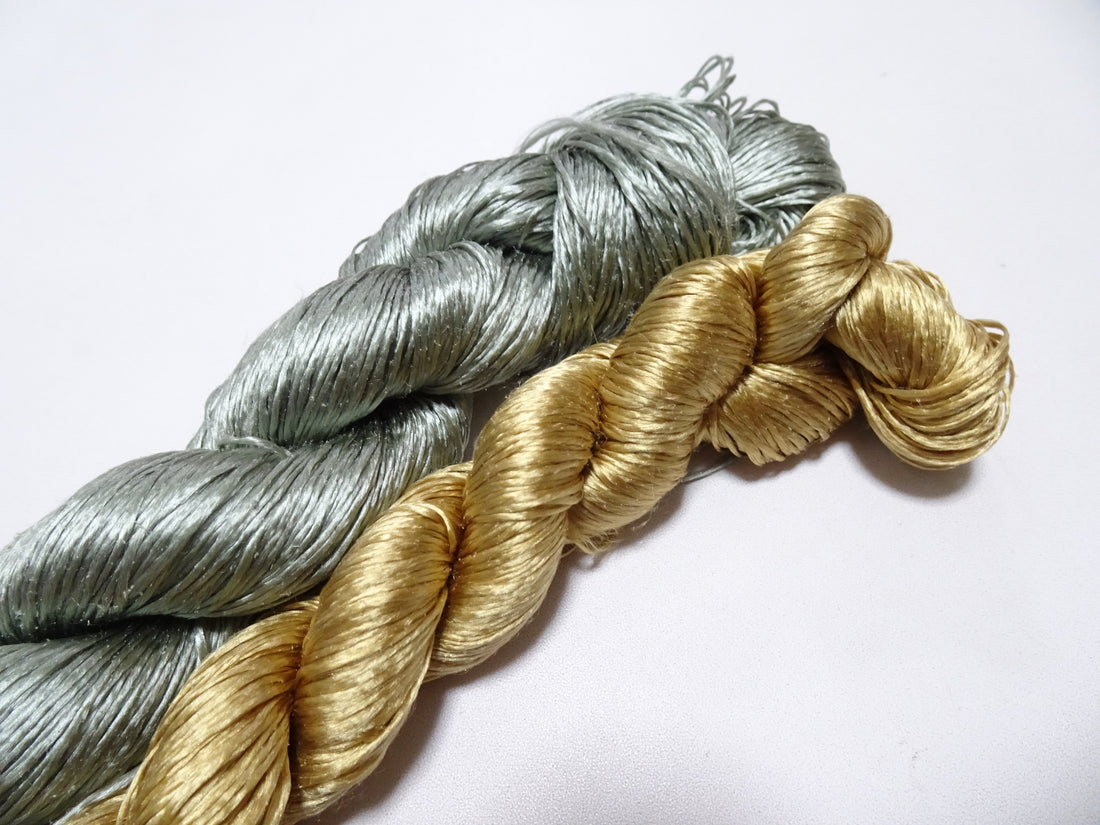 Japanese Vintage Loose Twisted Silk Thread 2sets Embroidery 18247