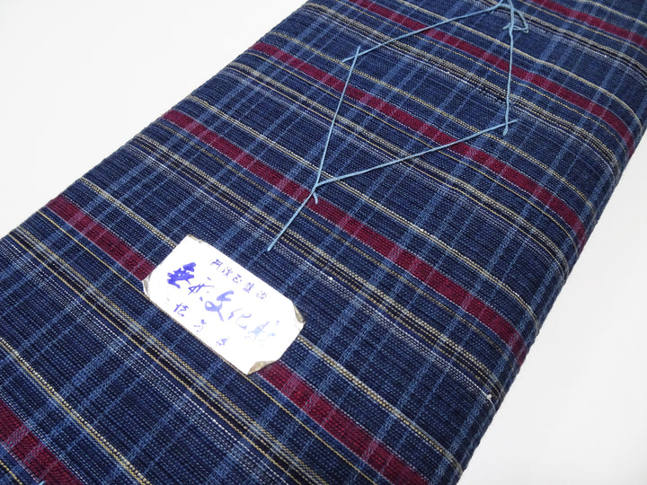 Showa-Era Authentic Natural Indigo–Dyed Awa Shijira-Ori Fabric Bolt | Intangible Cultural Heritage of Japan 15494