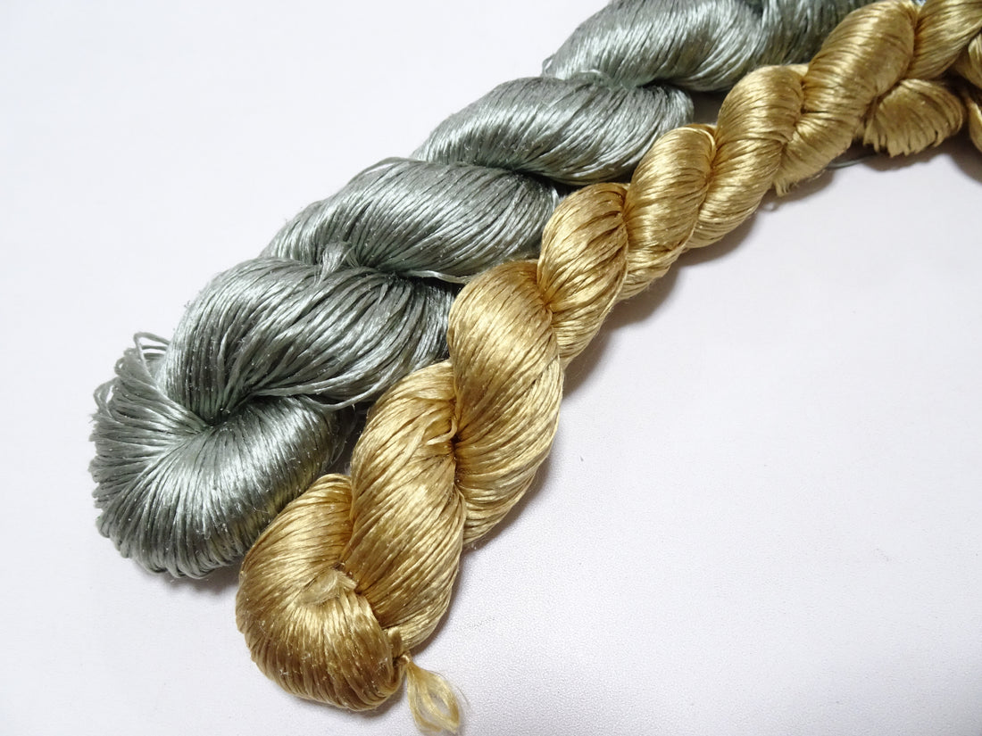 Japanese Vintage Loose Twisted Silk Thread 2sets Embroidery 18247