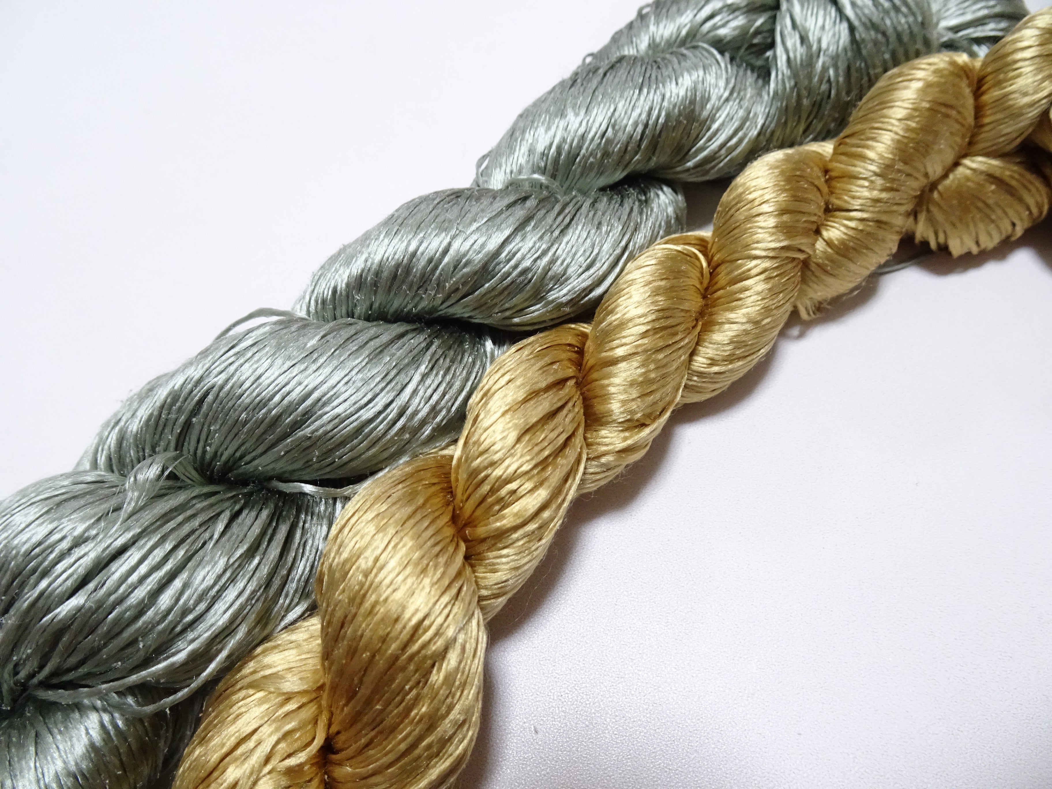 Japanese Vintage Loose Twisted Silk Thread 2sets Embroidery 18247