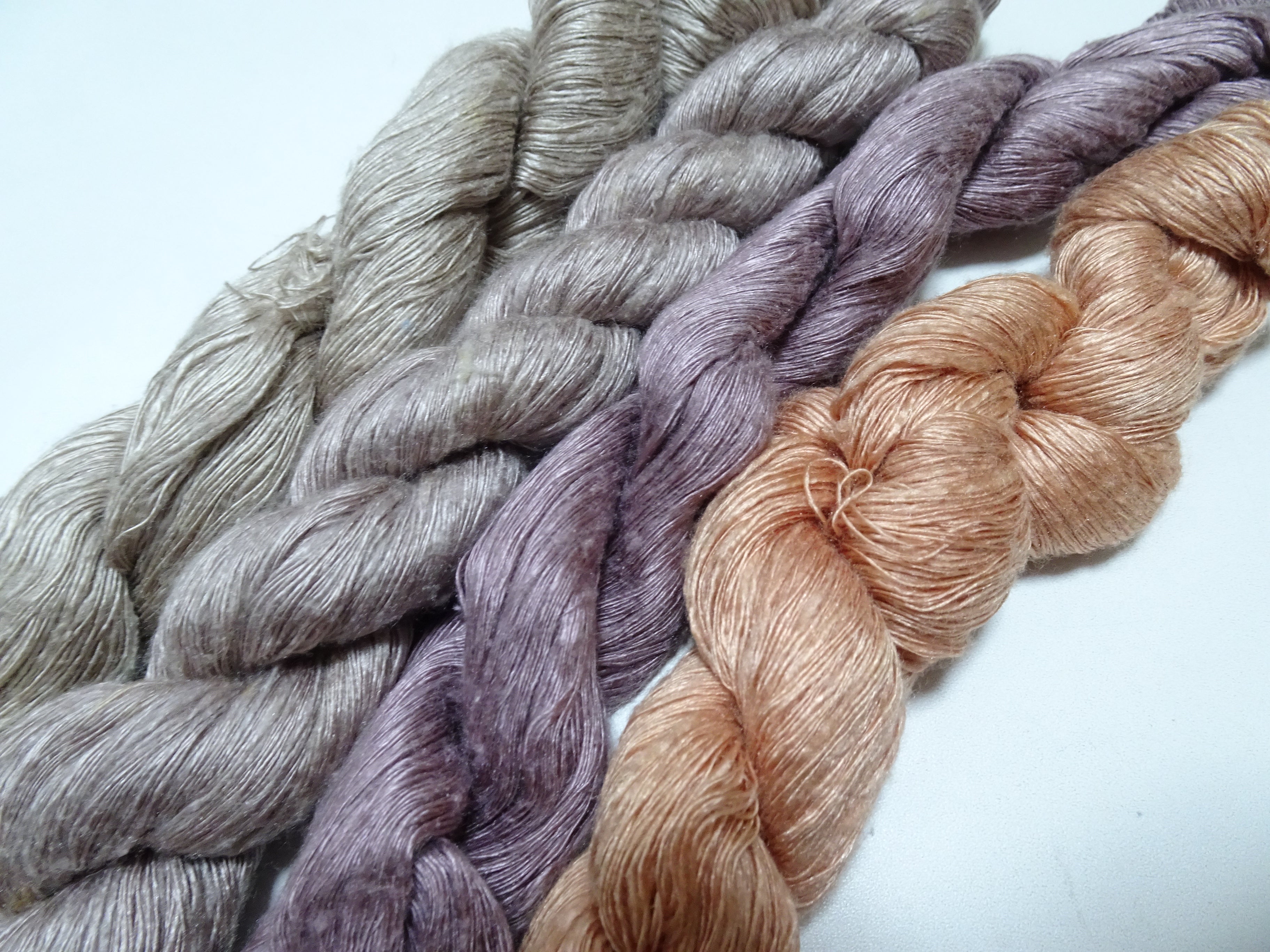 Japanese Vintage Mawata Tsumugi Fine Quality Silk Thread 4sets embroidery & Weave 17078