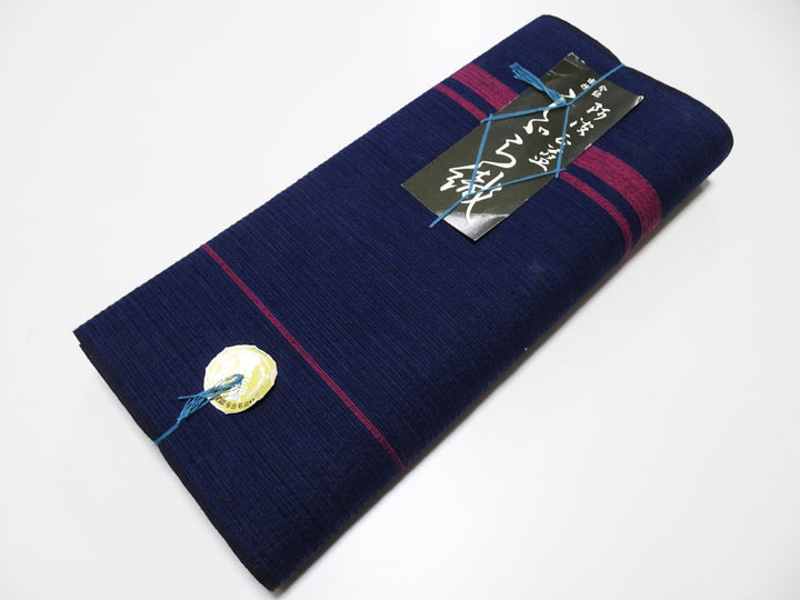 Showa-Era Authentic Natural Indigo–Dyed Awa Shijira-Ori Fabric Bolt | Intangible Cultural Heritage of Japan 15495