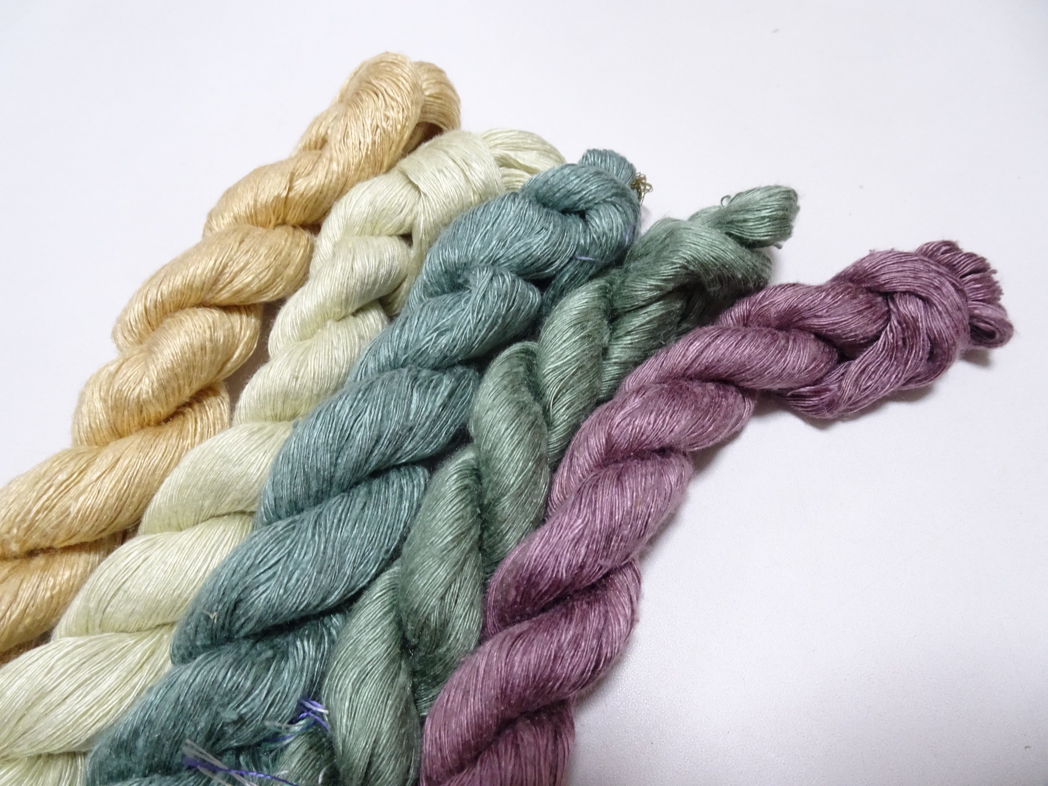 Japanese Vintage Mawata Tsumugi Fine Quality Silk Thread 5sets embroidery & Weave 17079