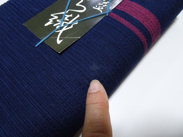 Showa-Era Authentic Natural Indigo–Dyed Awa Shijira-Ori Fabric Bolt | Intangible Cultural Heritage of Japan 15495