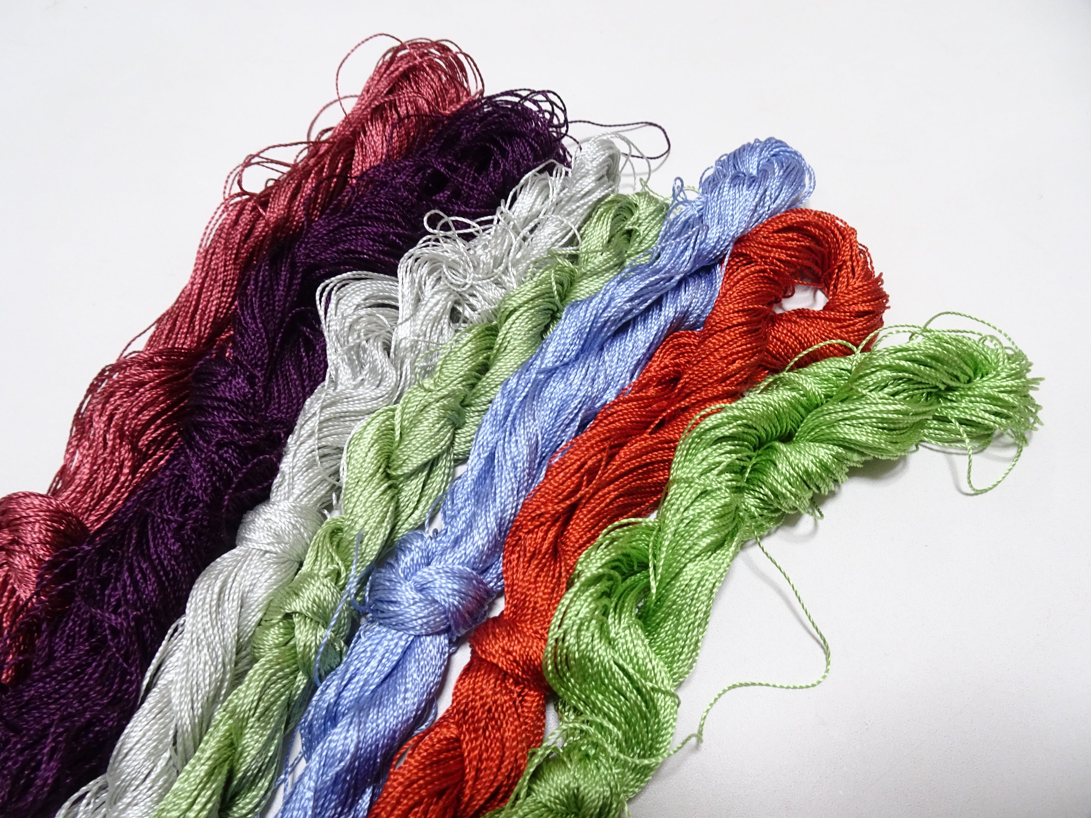 Japanese Vintage Strong Twisted Silk Thread 7sets Embroidery & Weaving 16157