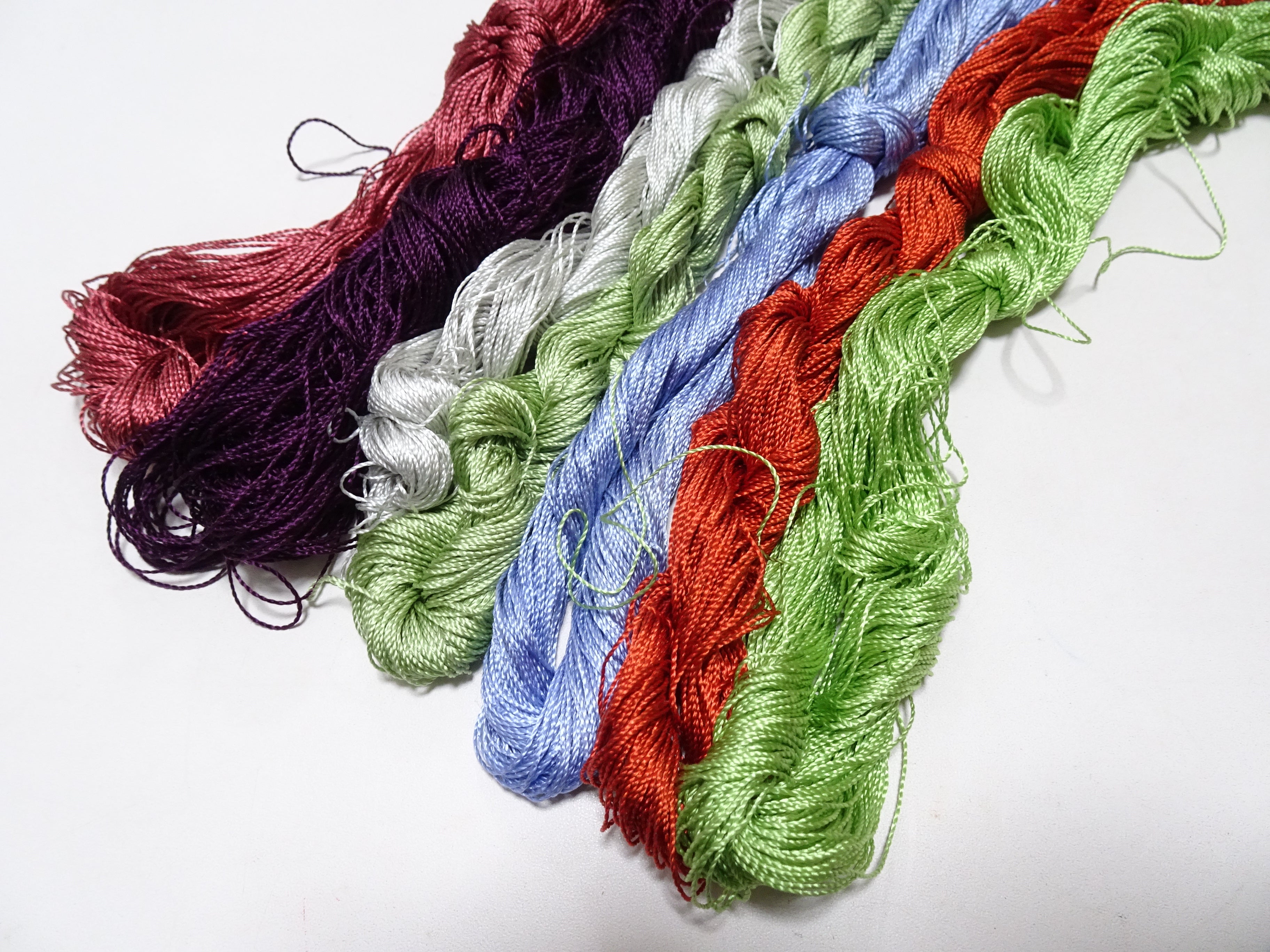 Japanese Vintage Strong Twisted Silk Thread 7sets Embroidery & Weaving 16157