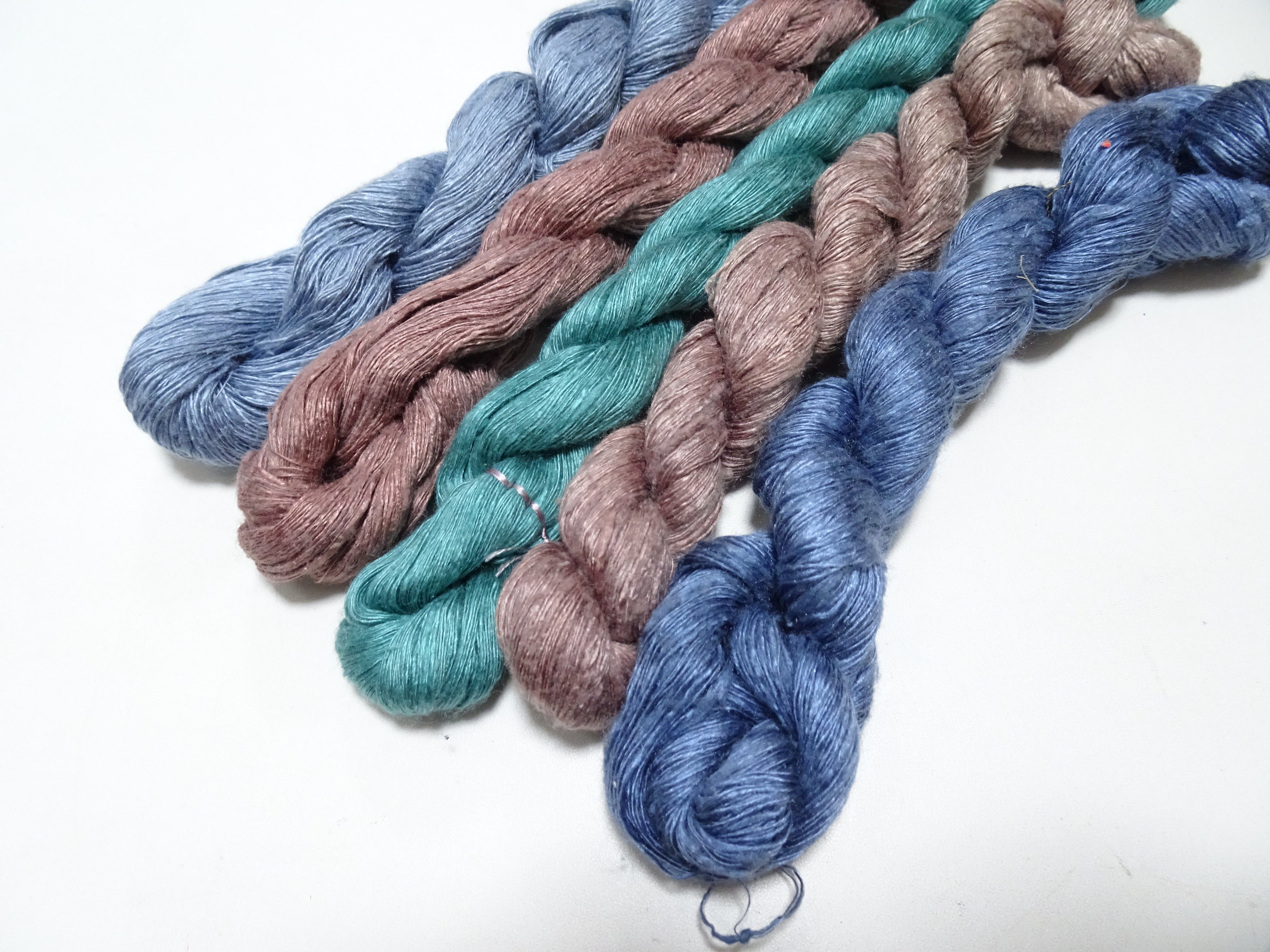 Japanese Vintage Mawata Tsumugi Fine Quality Silk Thread 5sets embroidery & Weave 17080
