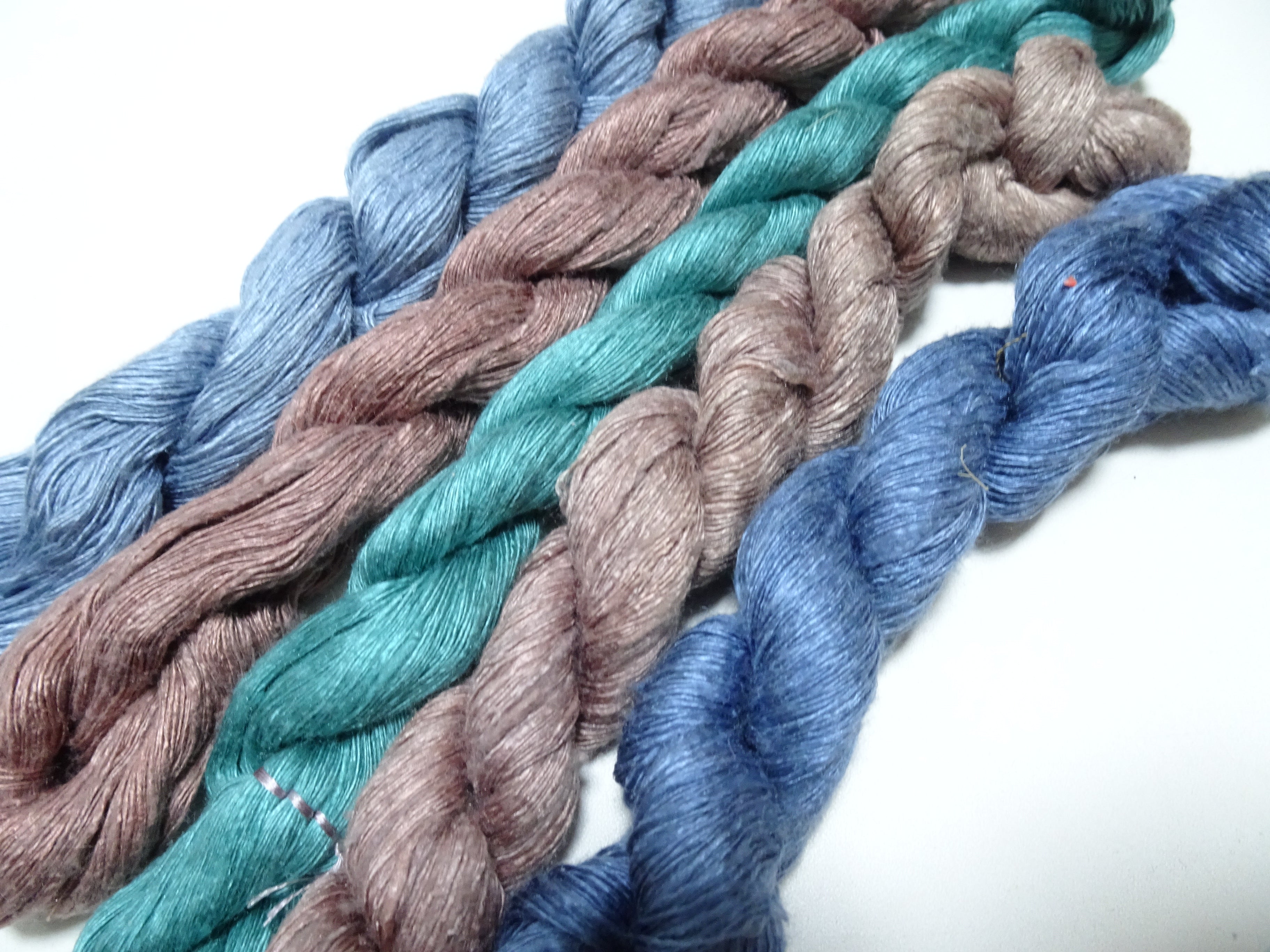 Japanese Vintage Mawata Tsumugi Fine Quality Silk Thread 5sets embroidery & Weave 17080