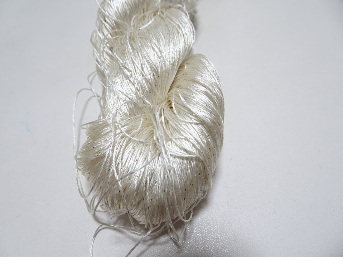 Japanese Vintage High Class Rare Silk Thread Mixture of Silver embroidery 14663