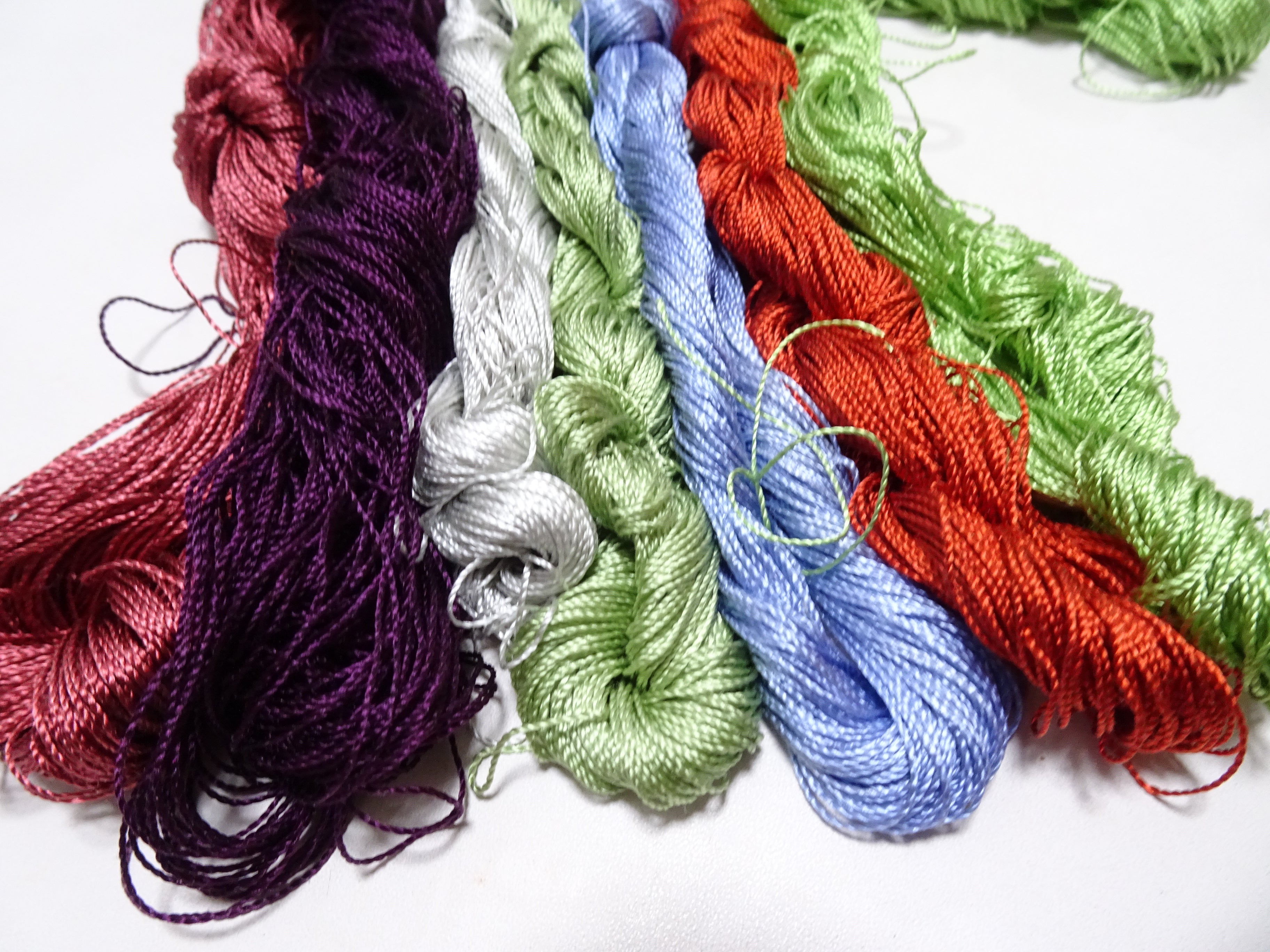 Japanese Vintage Strong Twisted Silk Thread 7sets Embroidery & Weaving 16157