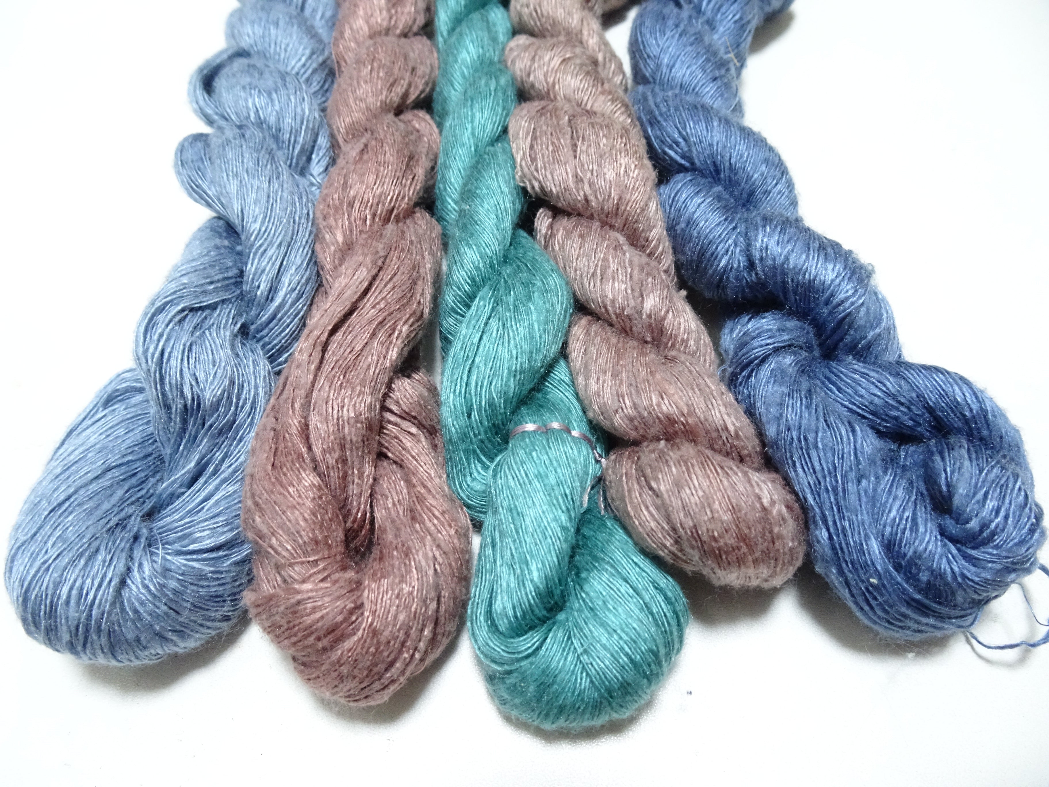 Japanese Vintage Mawata Tsumugi Fine Quality Silk Thread 5sets embroidery & Weave 17080