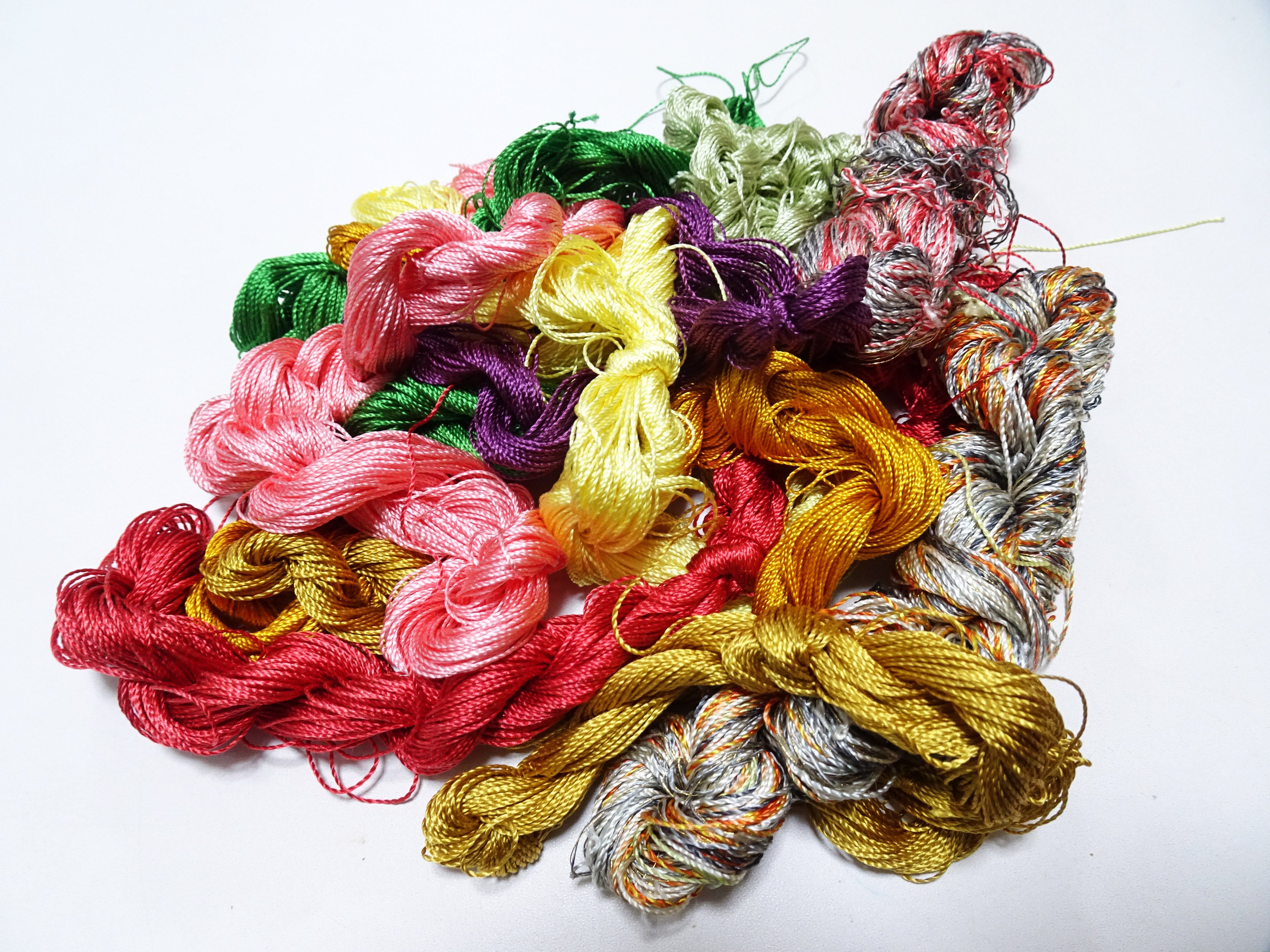 Japanese Vintage Strong Twisted Silk Thread 11sets Embroidery & Weaving 16158
