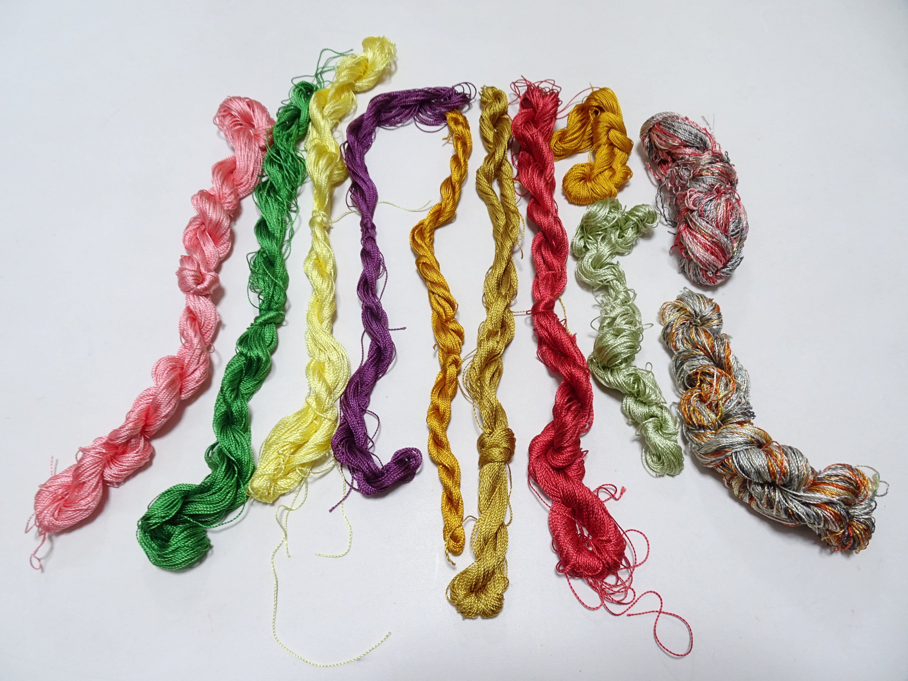 Japanese Vintage Strong Twisted Silk Thread 11sets Embroidery & Weaving 16158