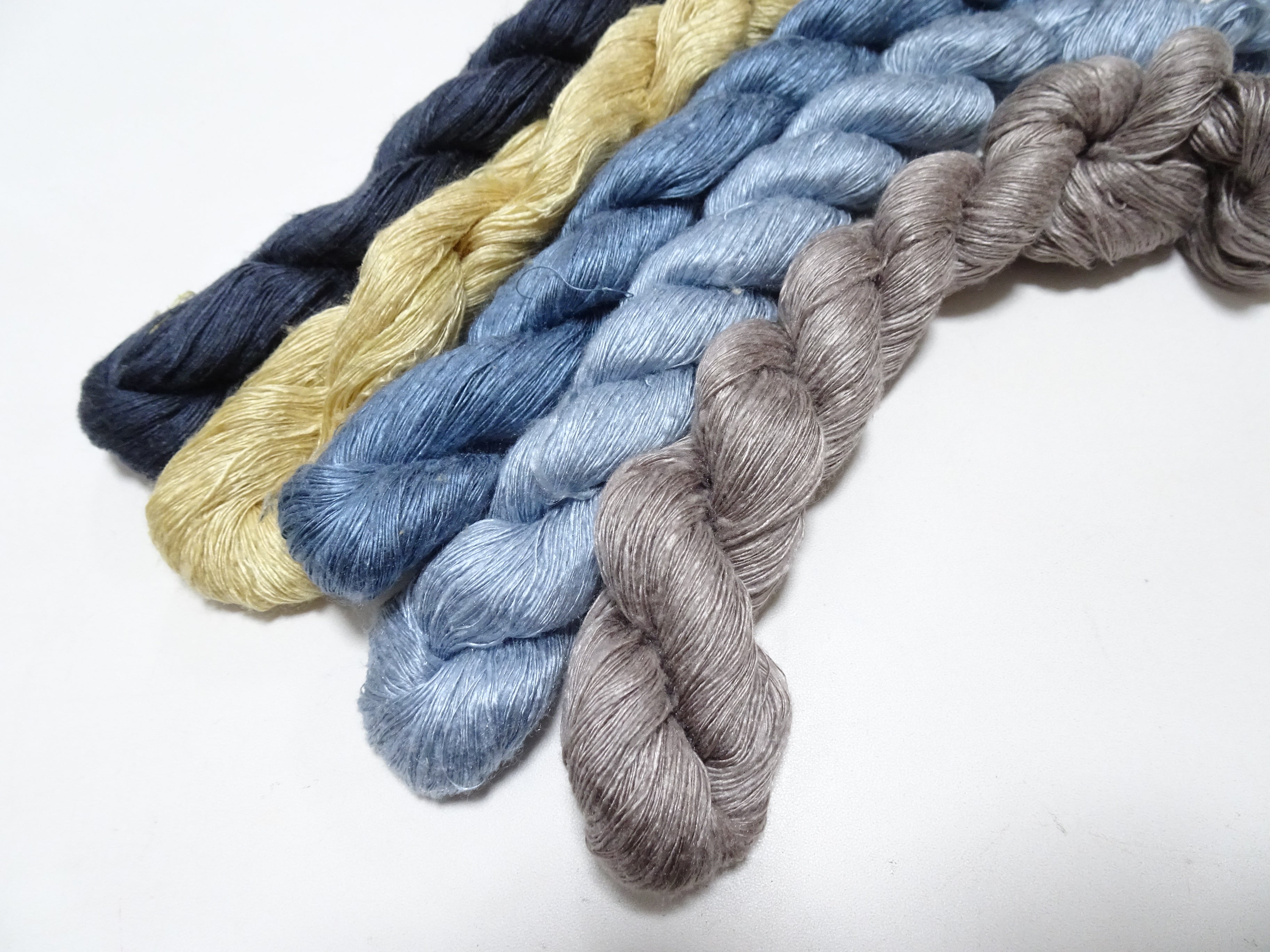 Japanese Vintage Mawata Tsumugi Fine Quality Silk Thread 5sets embroidery & Weave 17081