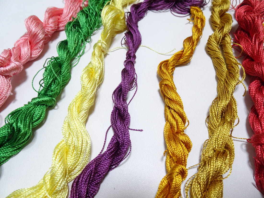 Japanese Vintage Strong Twisted Silk Thread 11sets Embroidery & Weaving 16158