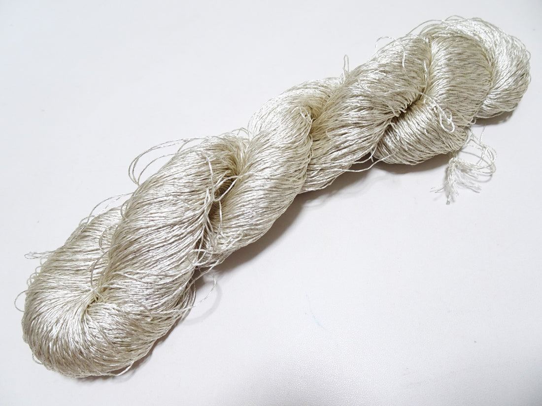 Japanese Vintage High Class Rare Silk Thread Mixture of Silver embroidery 14665