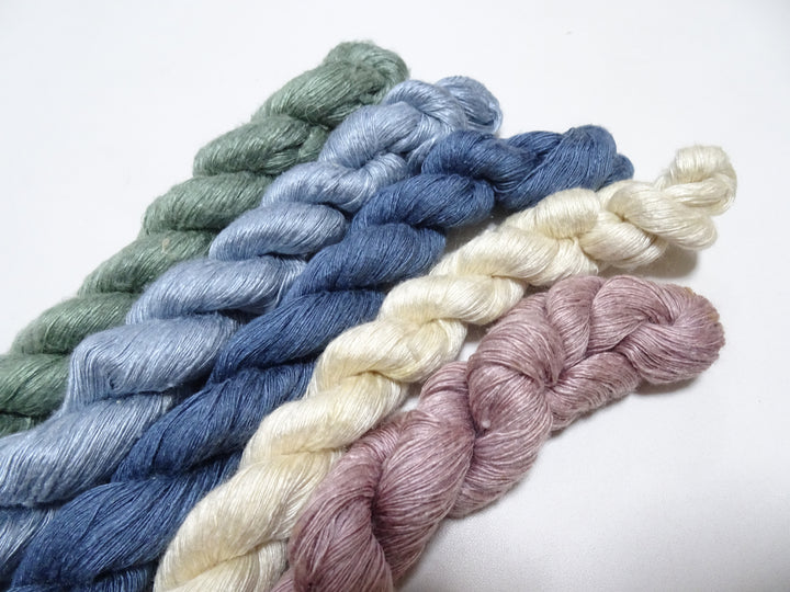 Japanese Vintage Mawata Tsumugi Fine Quality Silk Thread 5sets embroidery & Weave 17082