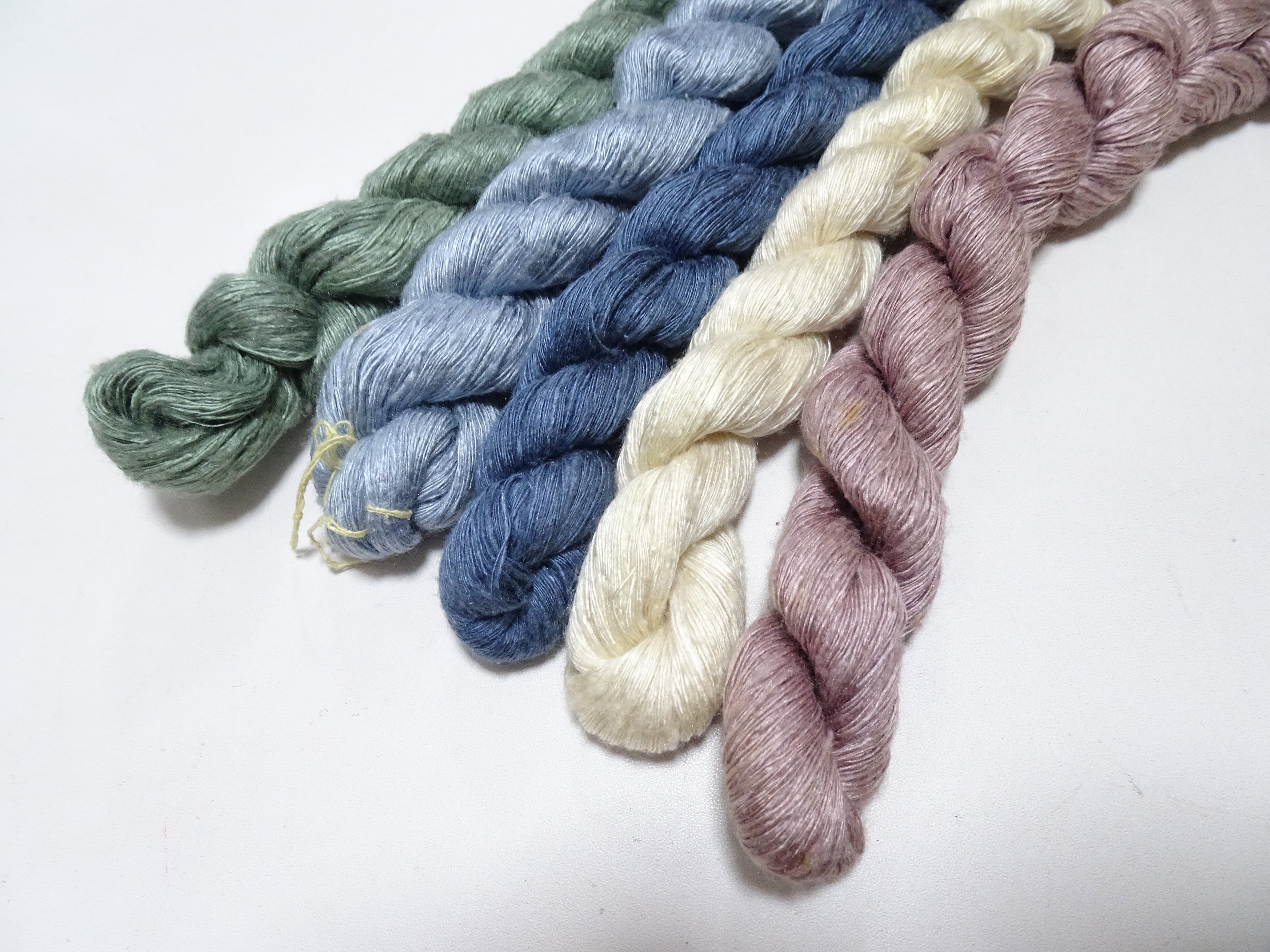 Japanese Vintage Mawata Tsumugi Fine Quality Silk Thread 5sets embroidery & Weave 17082