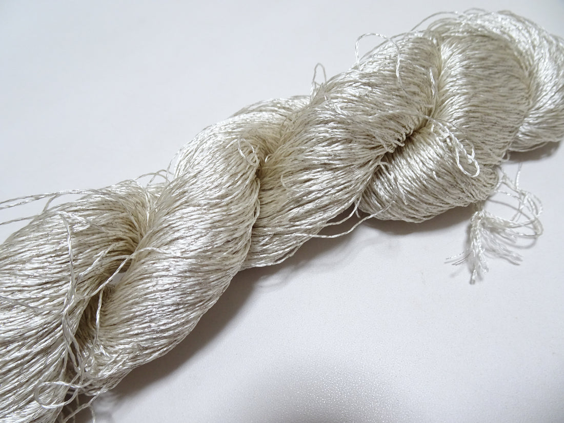 Japanese Vintage High Class Rare Silk Thread Mixture of Silver embroidery 14665