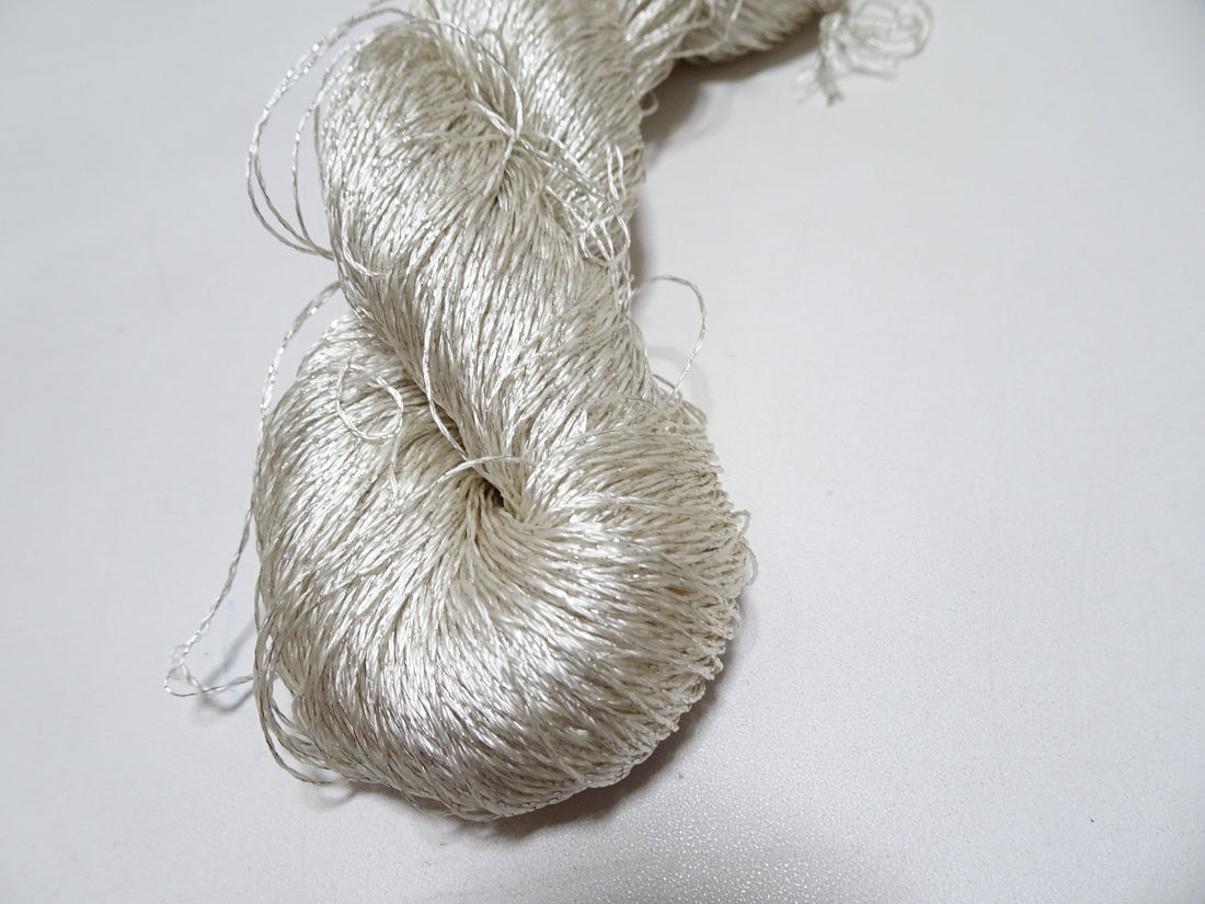 Japanese Vintage High Class Rare Silk Thread Mixture of Silver embroidery 14665
