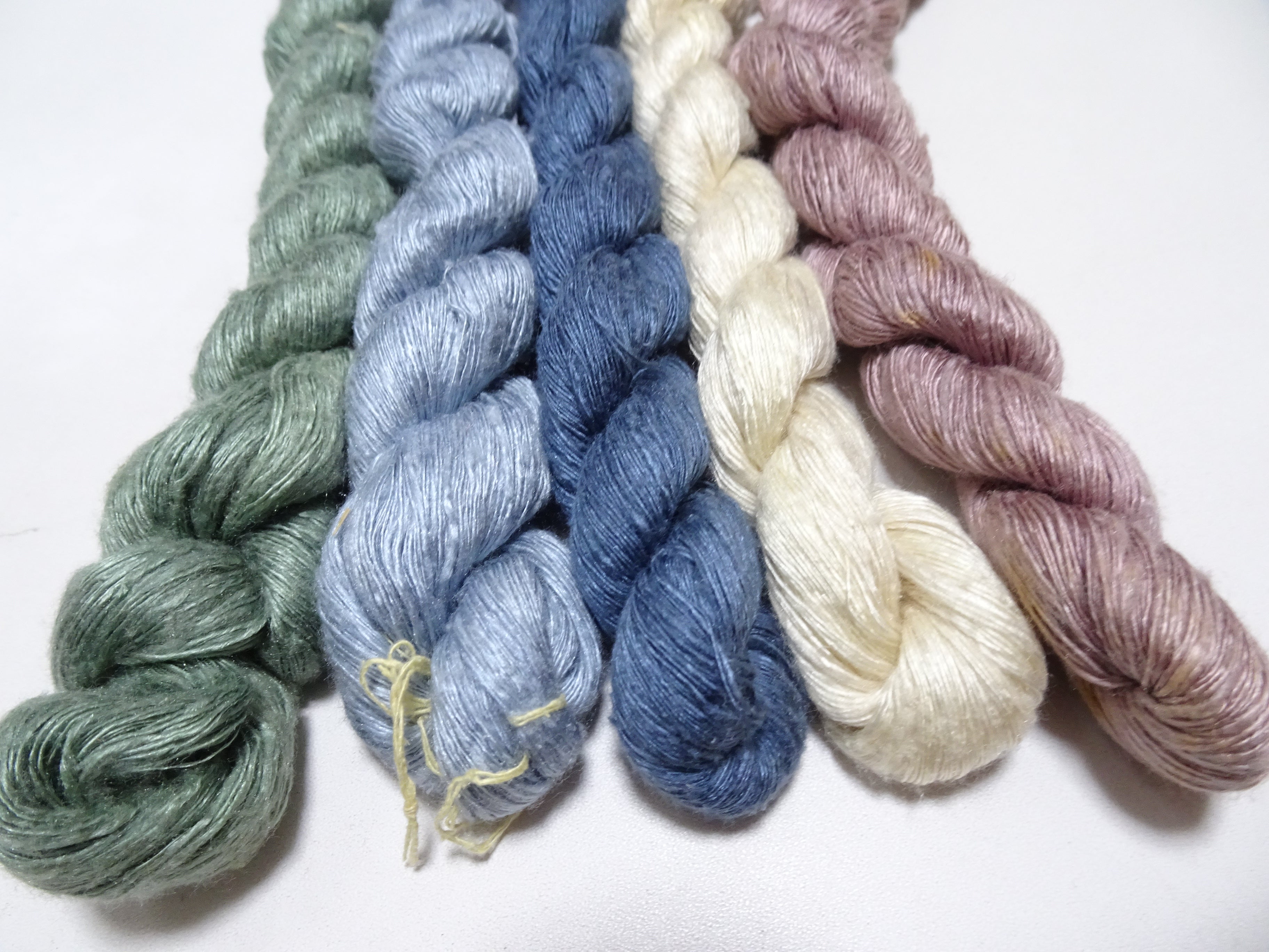 Japanese Vintage Mawata Tsumugi Fine Quality Silk Thread 5sets embroidery & Weave 17082