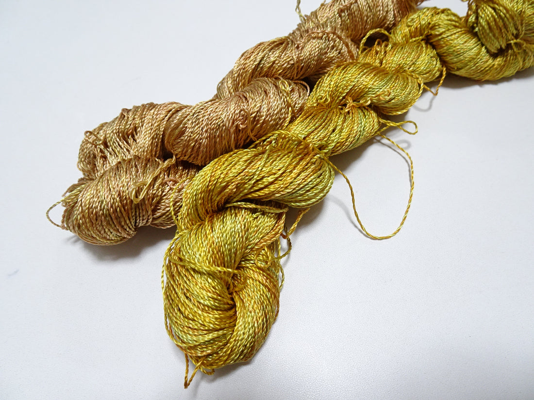 Japanese Vintage Strong Twisted Silk Thread 2sets Embroidery & Weaving 14500