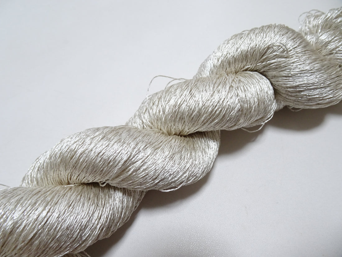 Japanese Vintage High Class Rare Silk Thread Mixture of Silver embroidery 14666