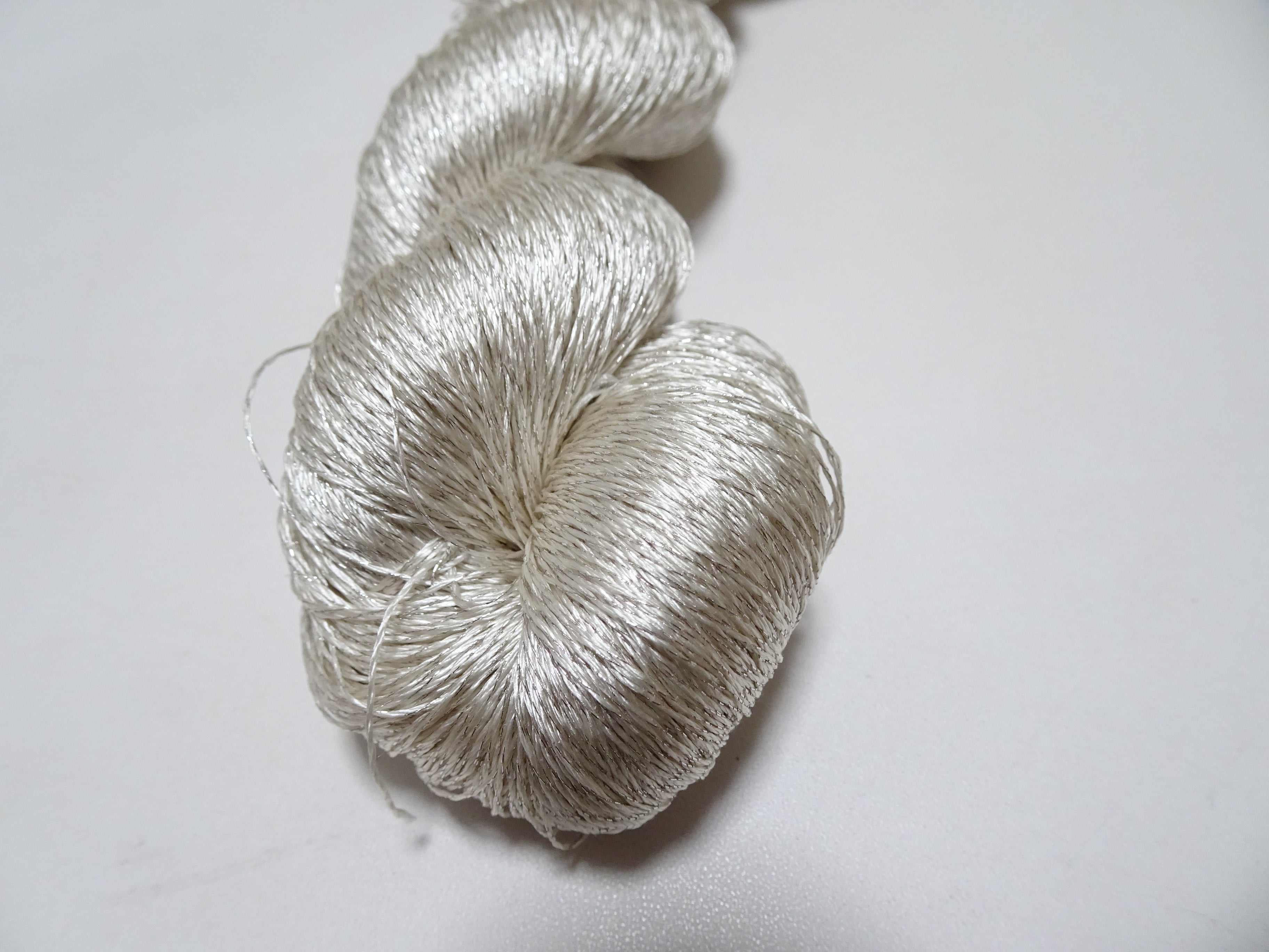 Japanese Vintage High Class Rare Silk Thread Mixture of Silver embroidery 14666