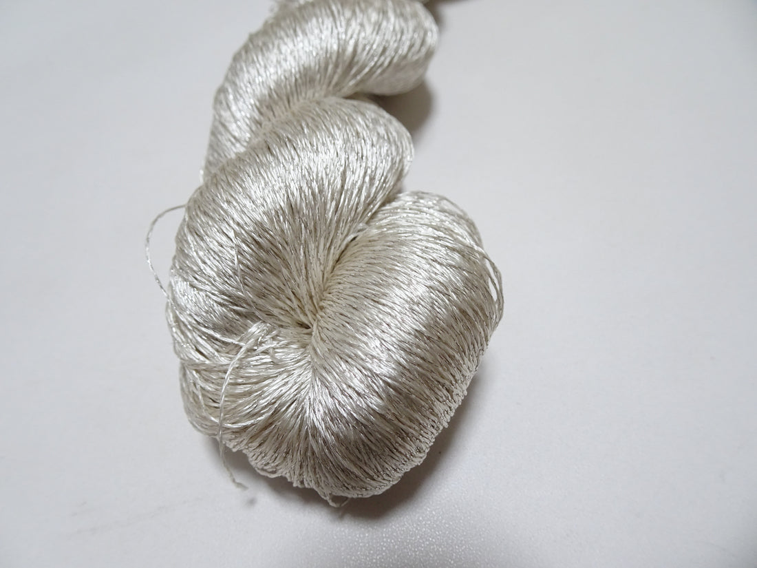 Japanese Vintage High Class Rare Silk Thread Mixture of Silver embroidery 14666